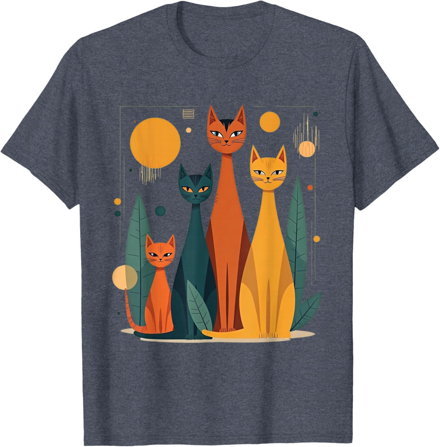 Vintage Retro Mid-Century Modern Cats T-Shirt in 50s 60s Style - 24
