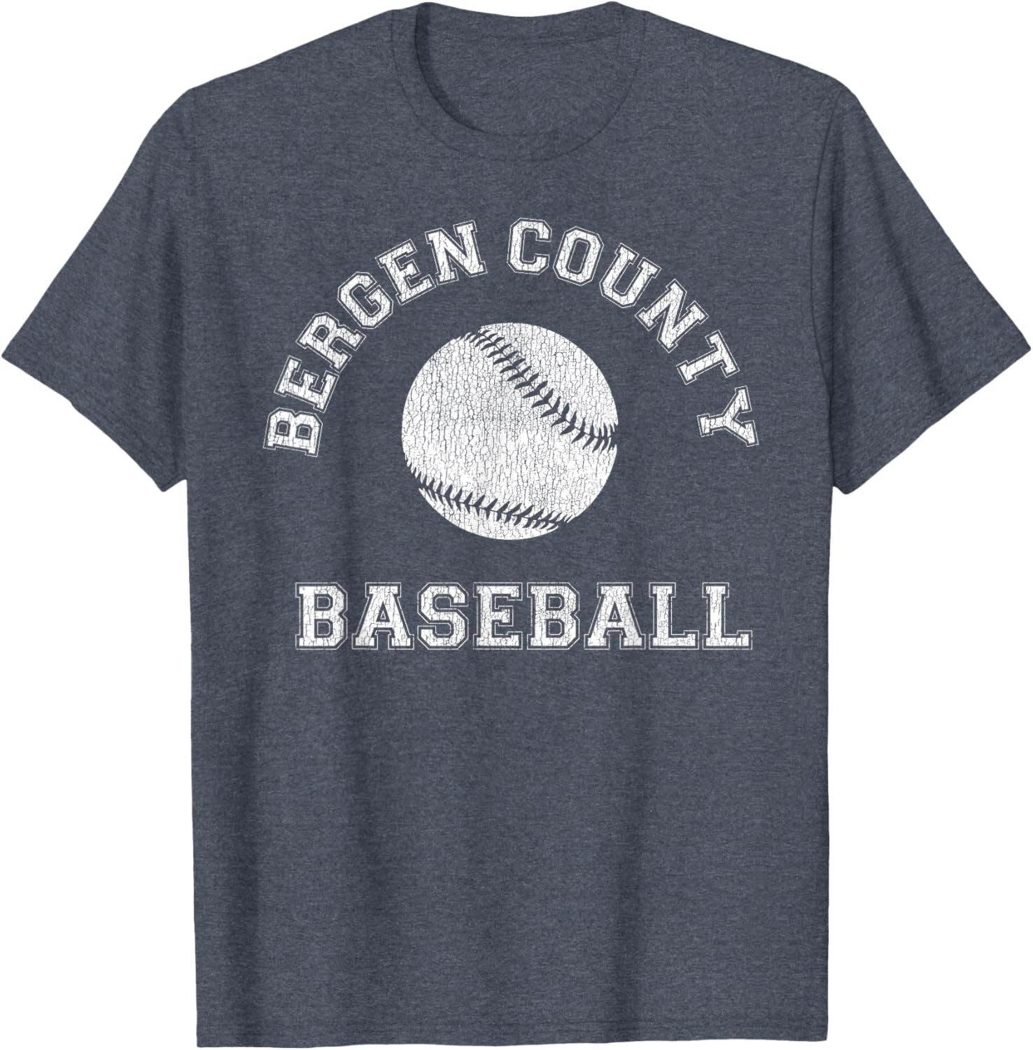 Bergen County Baseball Distressed Retro Classic T-Shirt for Fans - 21