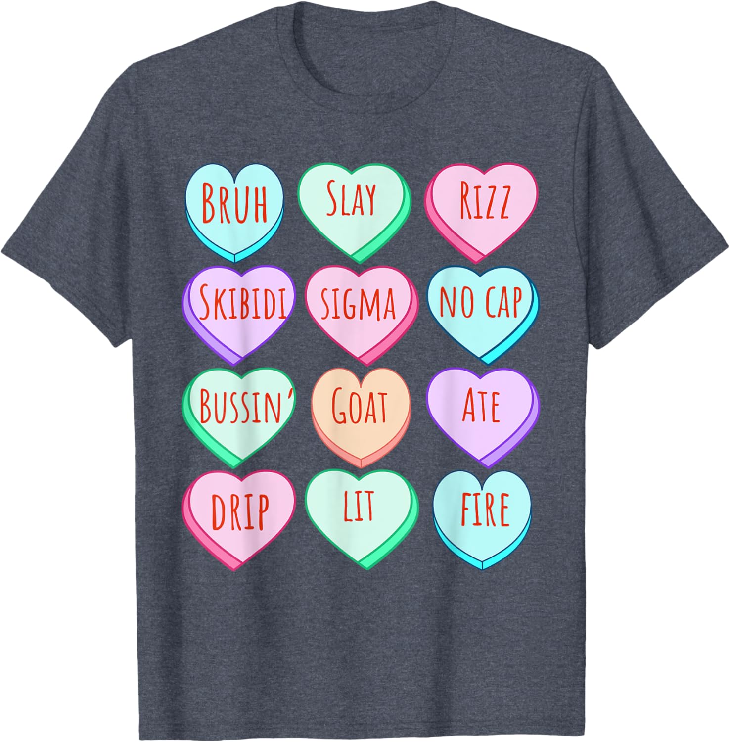 Candy Heart Slang T-Shirt for Valentine's Day Fun at School - 22