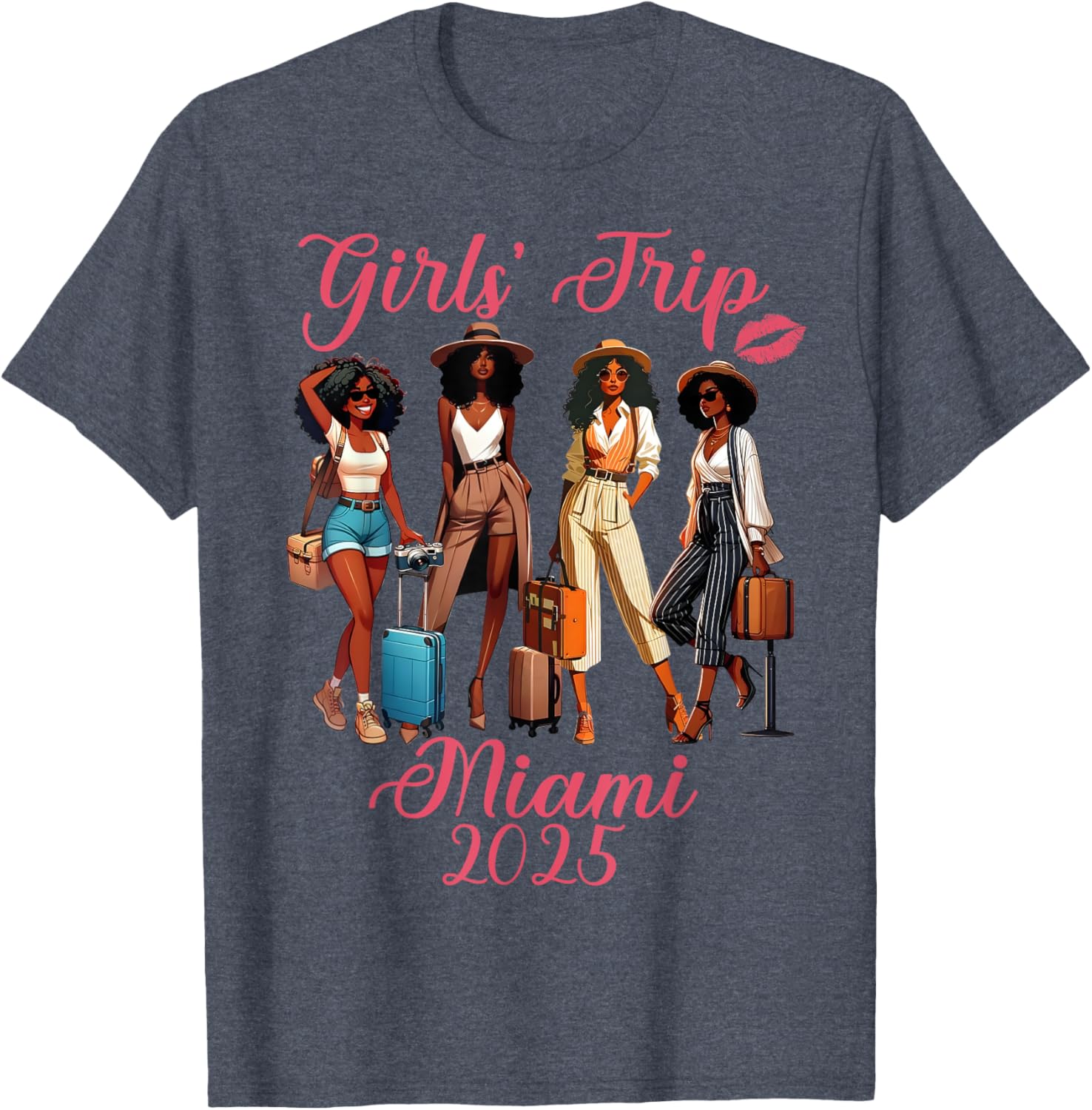 Miami Girls Trip 2025 Birthday Squad T-Shirt for Black Girls Fun Vacation - 15