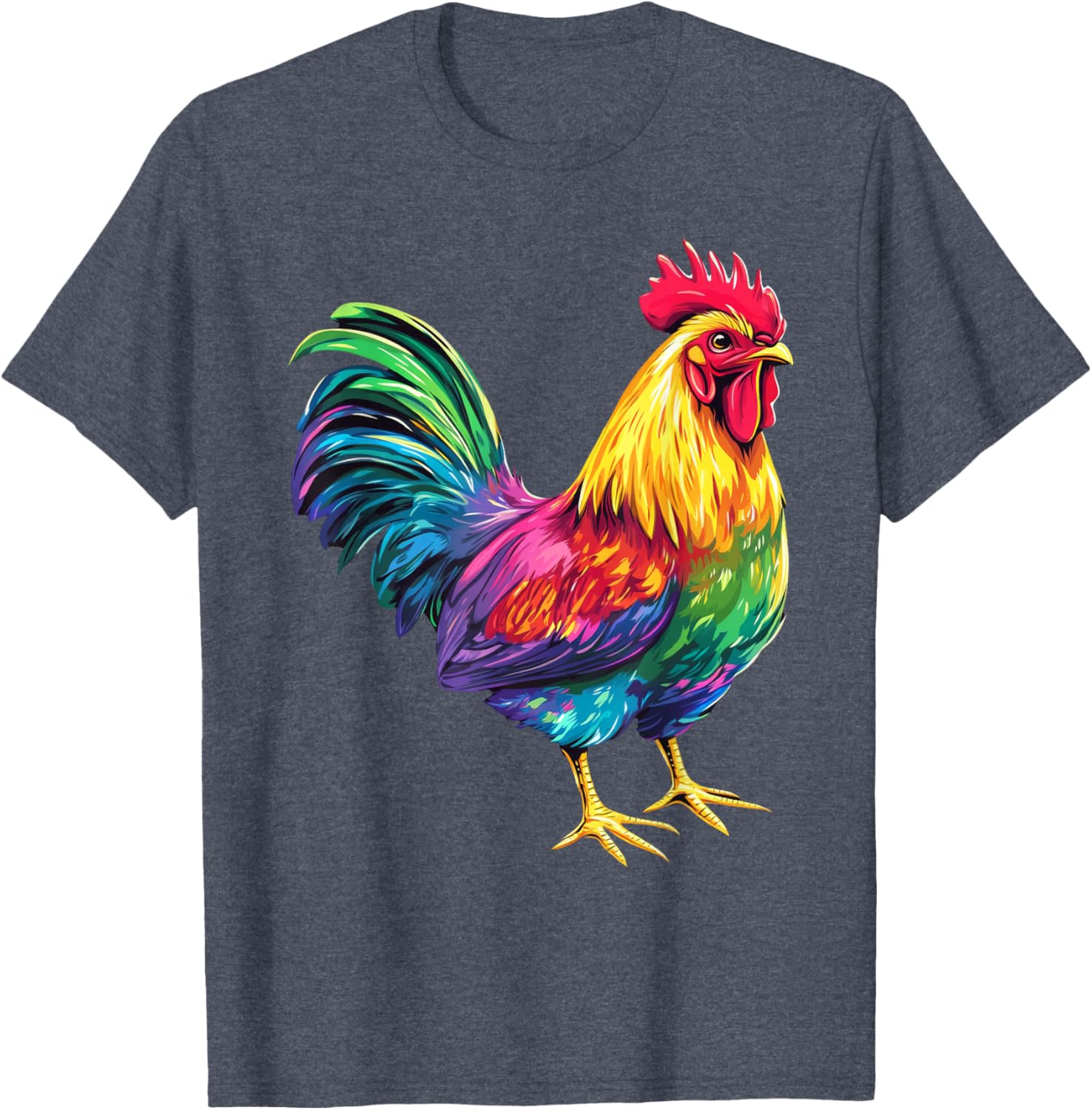 Rainbow Color Chicken Art T-Shirt for Fun and Stylish Outfits - 2