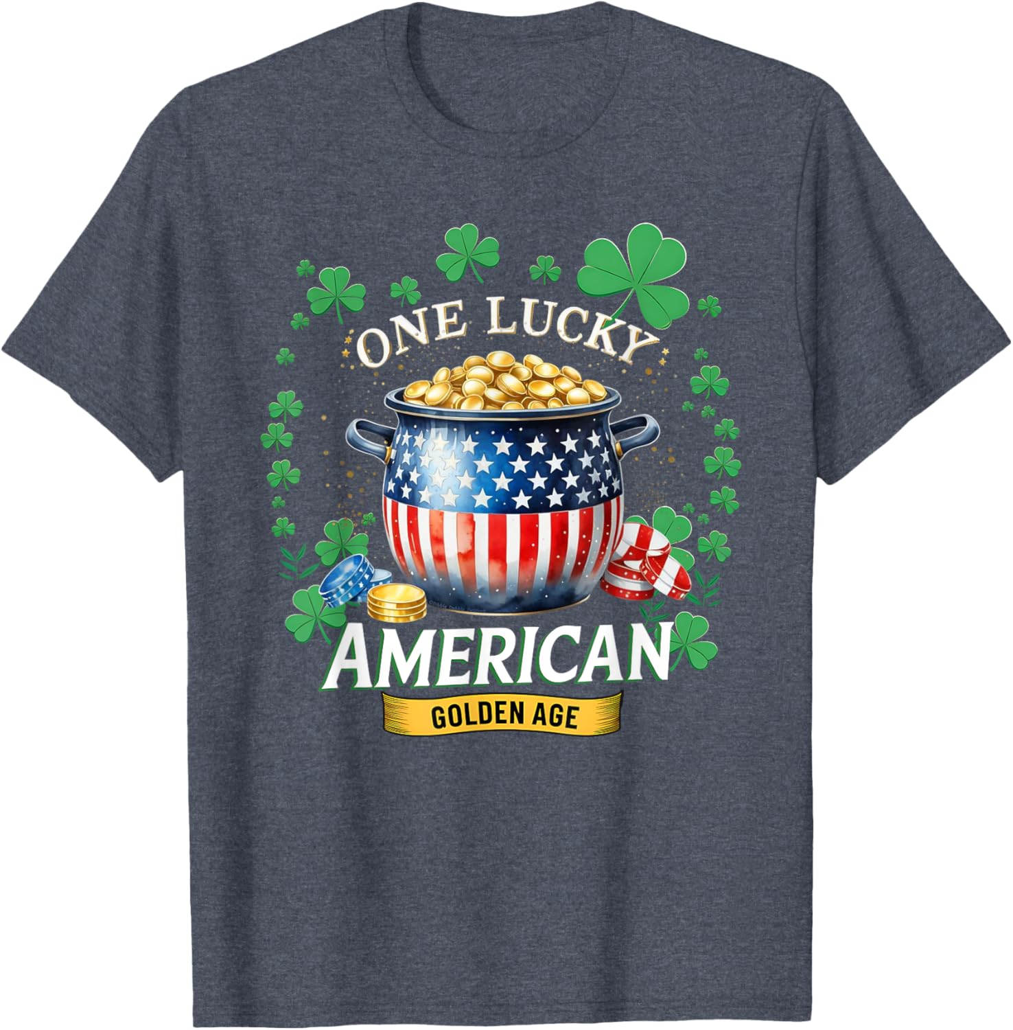 One Lucky American Golden Age Patriotic St. Patrick's Day T-Shirt - 2