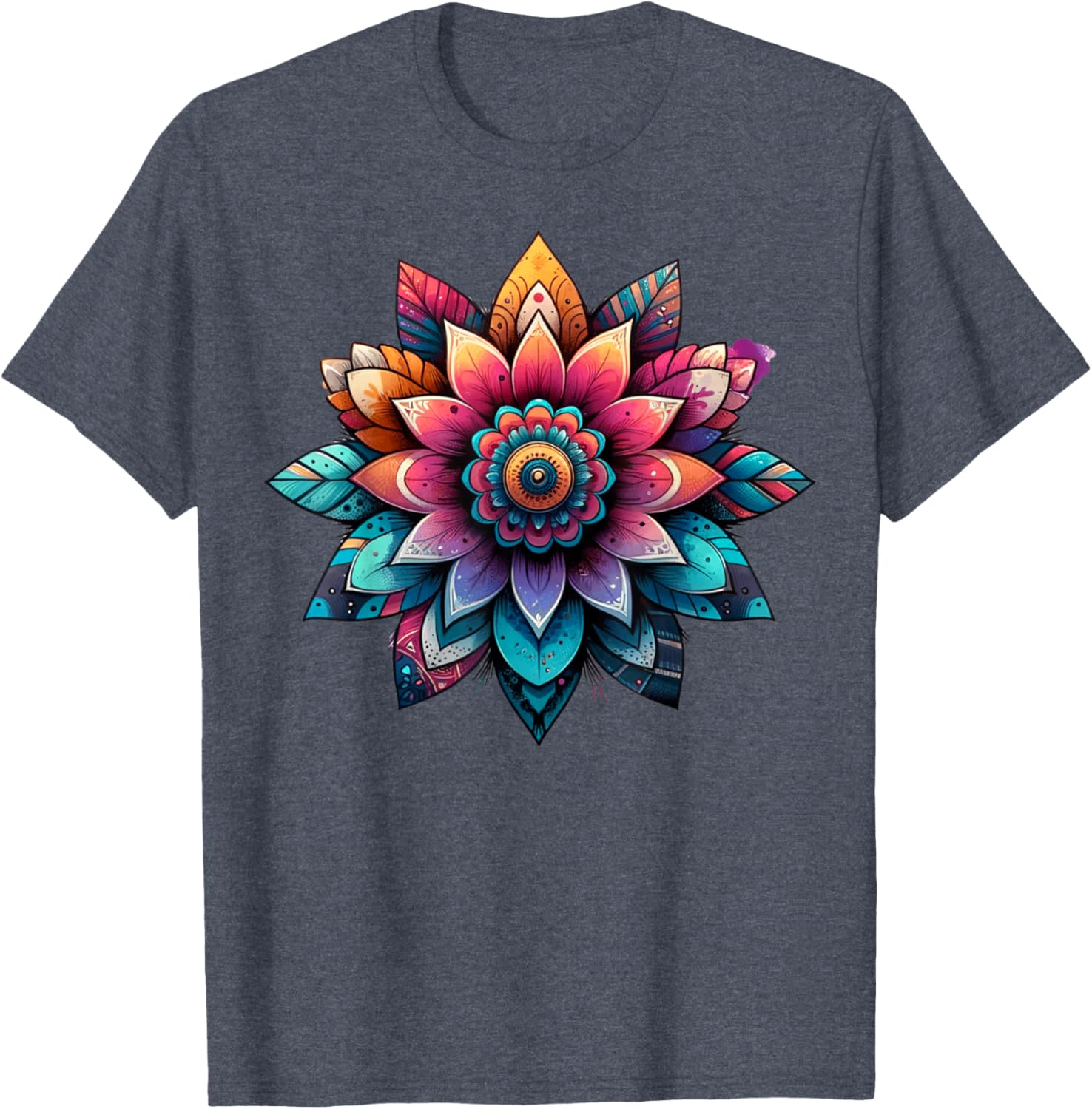 Women's Vintage Mandala Graphic T-Shirt for Summer Vacation Fun - 8