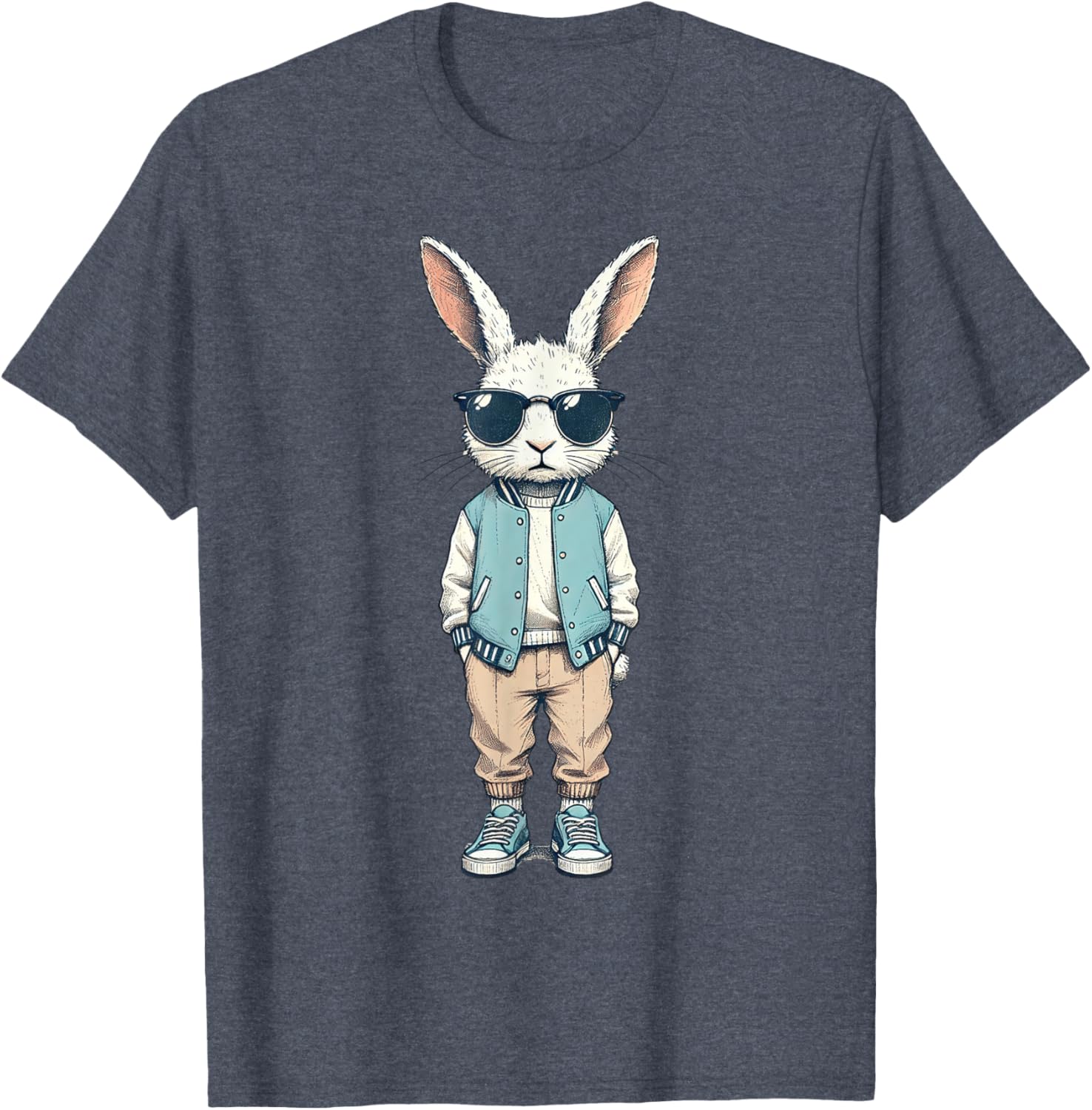Boys Easter Bunny Rabbit T-Shirt with Sunglasses for Kids and Men - 7