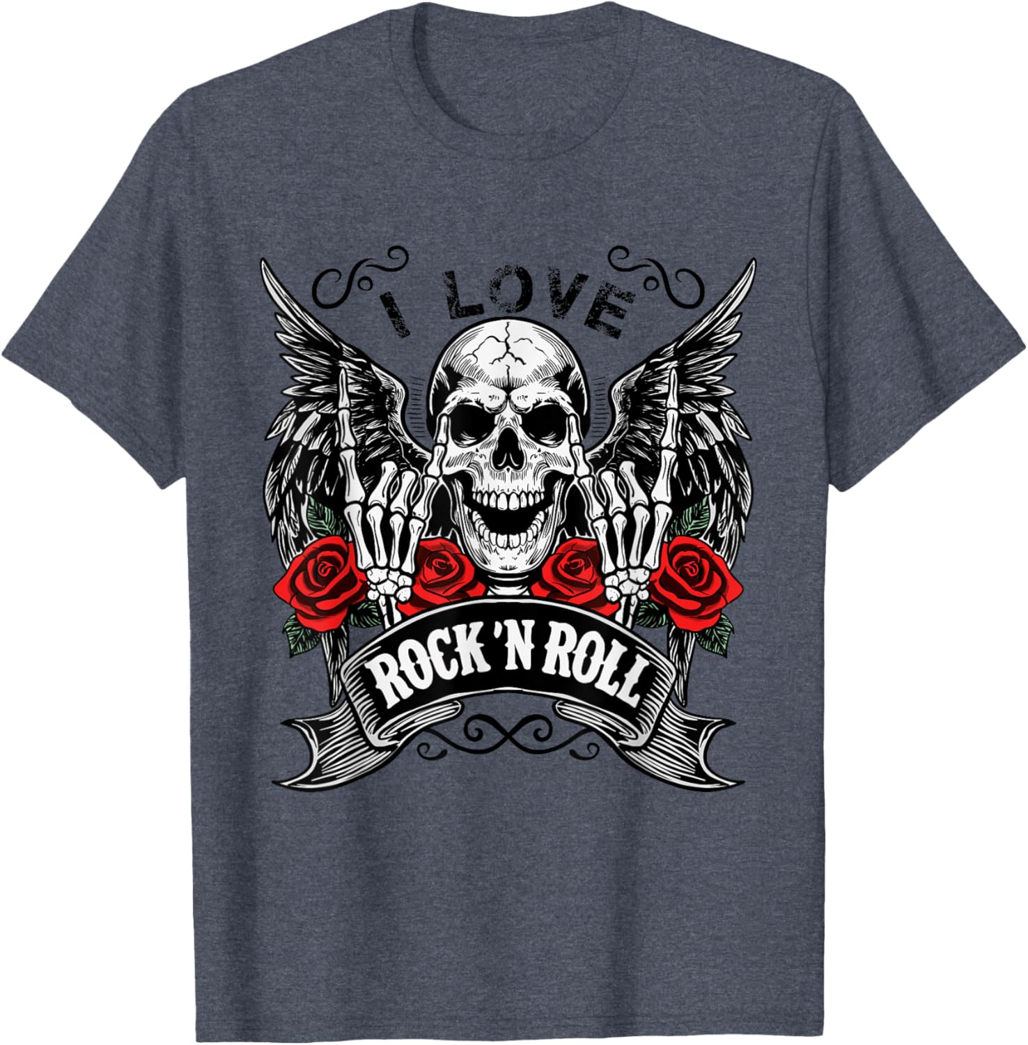Vintage Rock And Roll Skeleton Hands T-Shirt for Music Lovers - 20