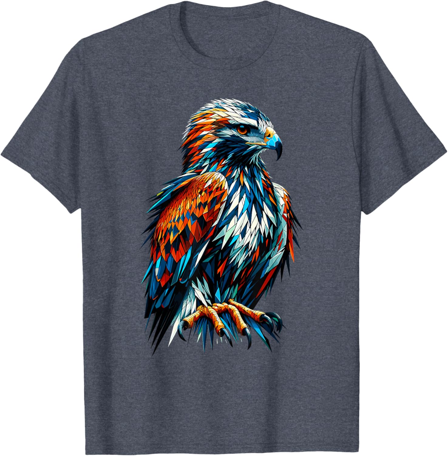 Polygon Art Hawk T-Shirt for Bird Lovers - Unique and Stylish Design - 2
