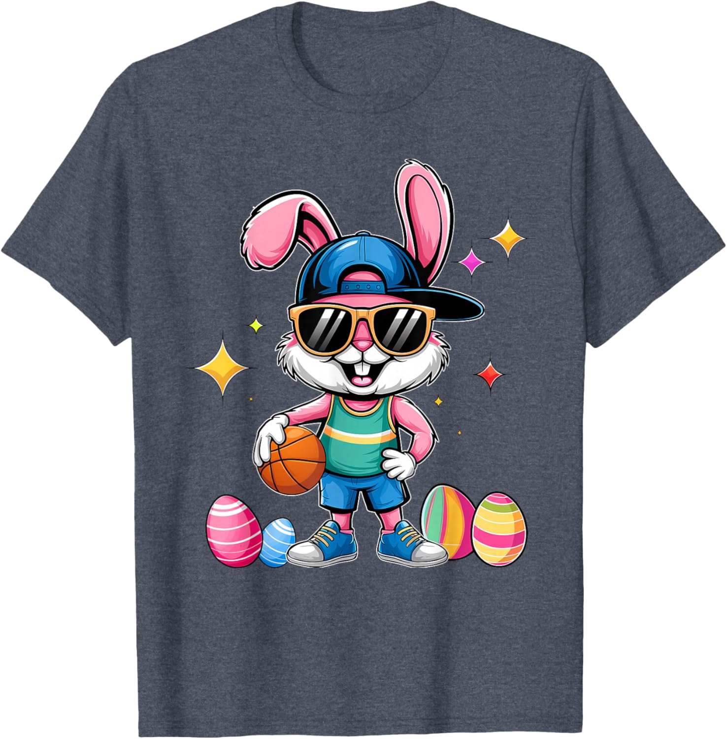 Happy Easter Bunny Basketball T-Shirt for Kids - Fun Sporty Design - 8