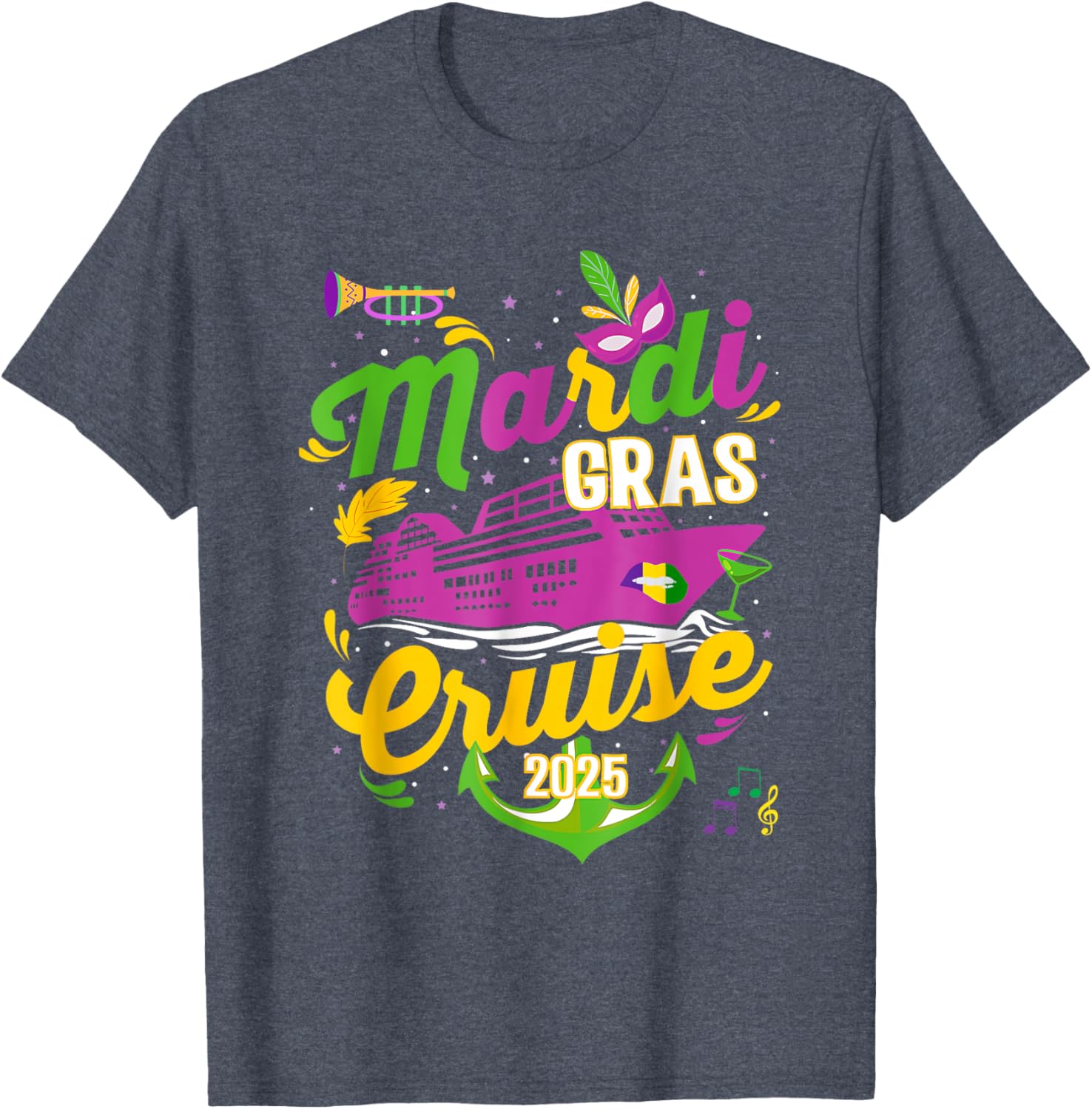 Mardi Gras Cruise Squad 2025 Family Matching T-Shirts for Fun Adventures - 15