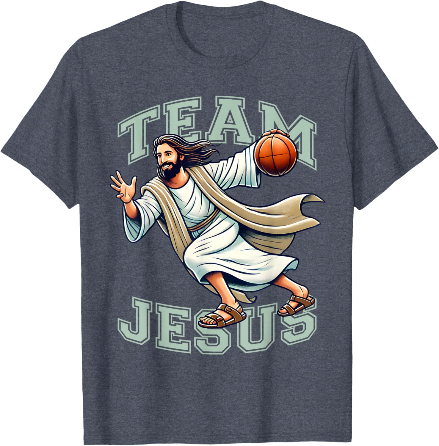 Team Jesus Basketball Tee Christ Playing Basketball T-Shirt for Sports Fans - 12