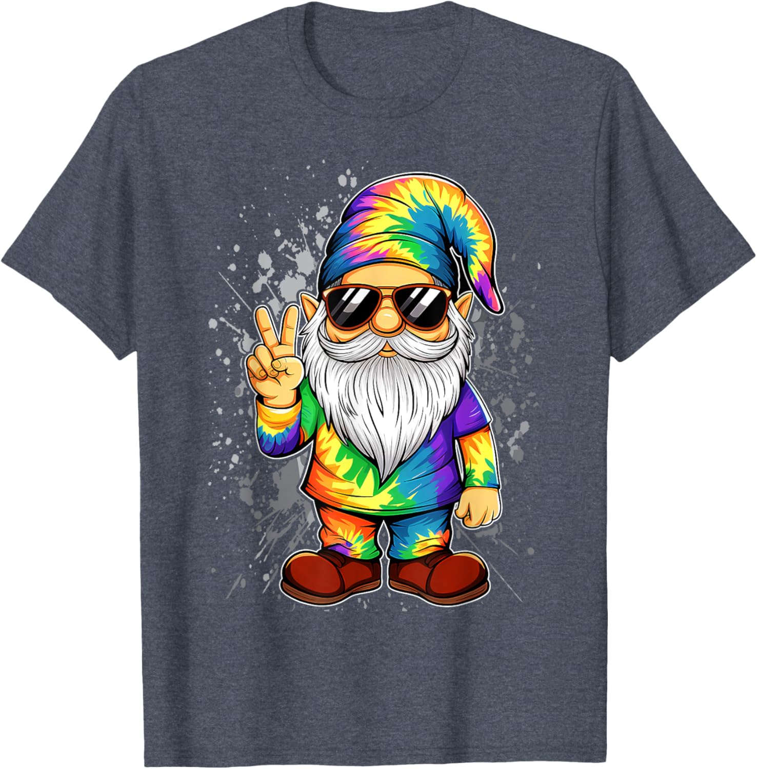 Peace Sign Tie Dye Gnome T-Shirt for Fun and Stylish Outfits - 1