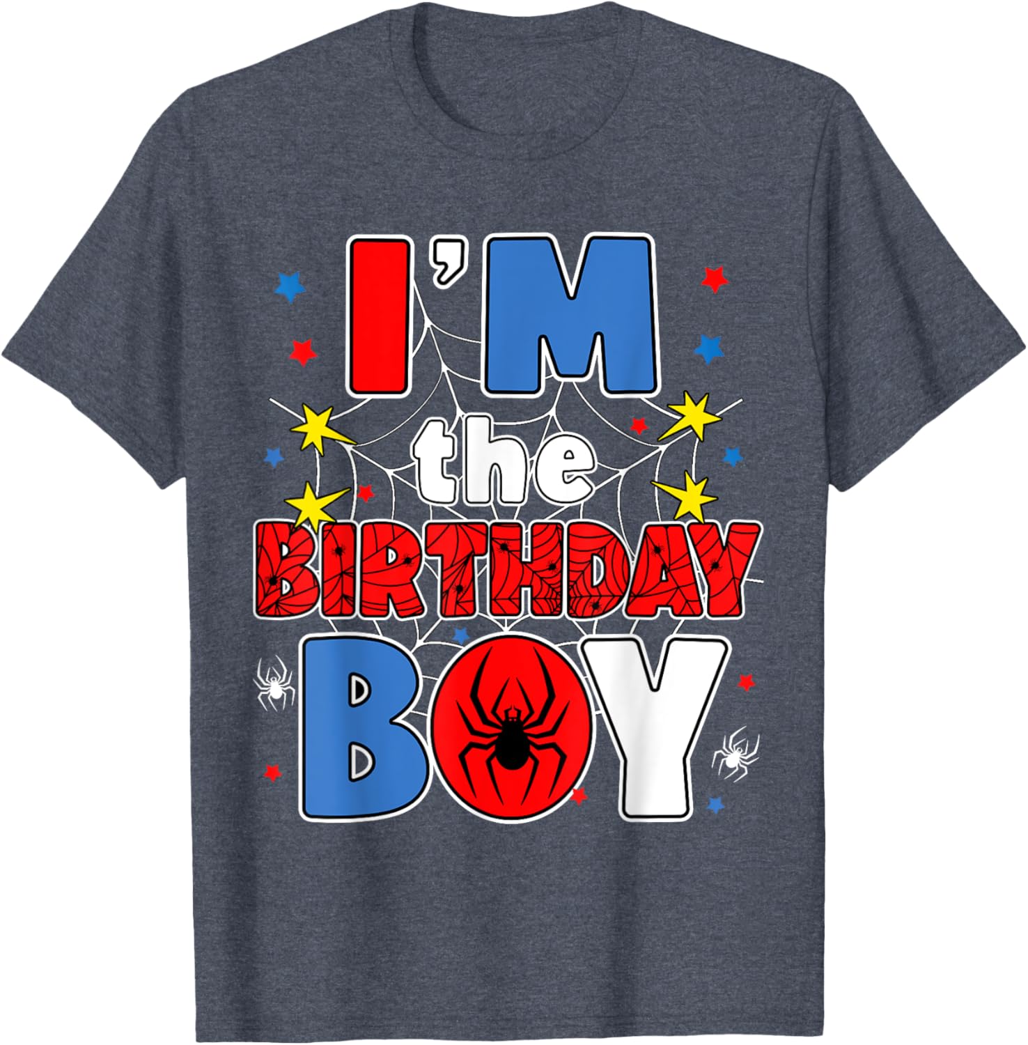 I'm The Birthday Boy Spider Web Family Party T-Shirt for Kids - 13