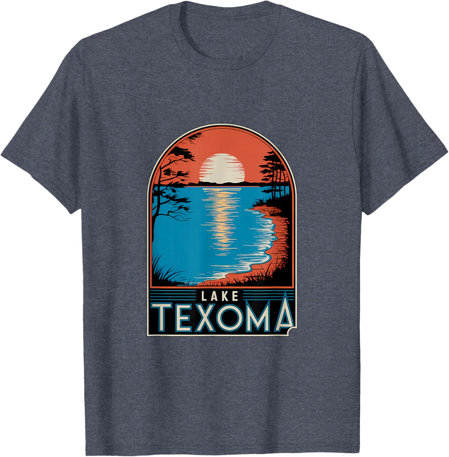 Lake Texoma Sunset Reflection Adventure T-Shirt for Nature Lovers - 22