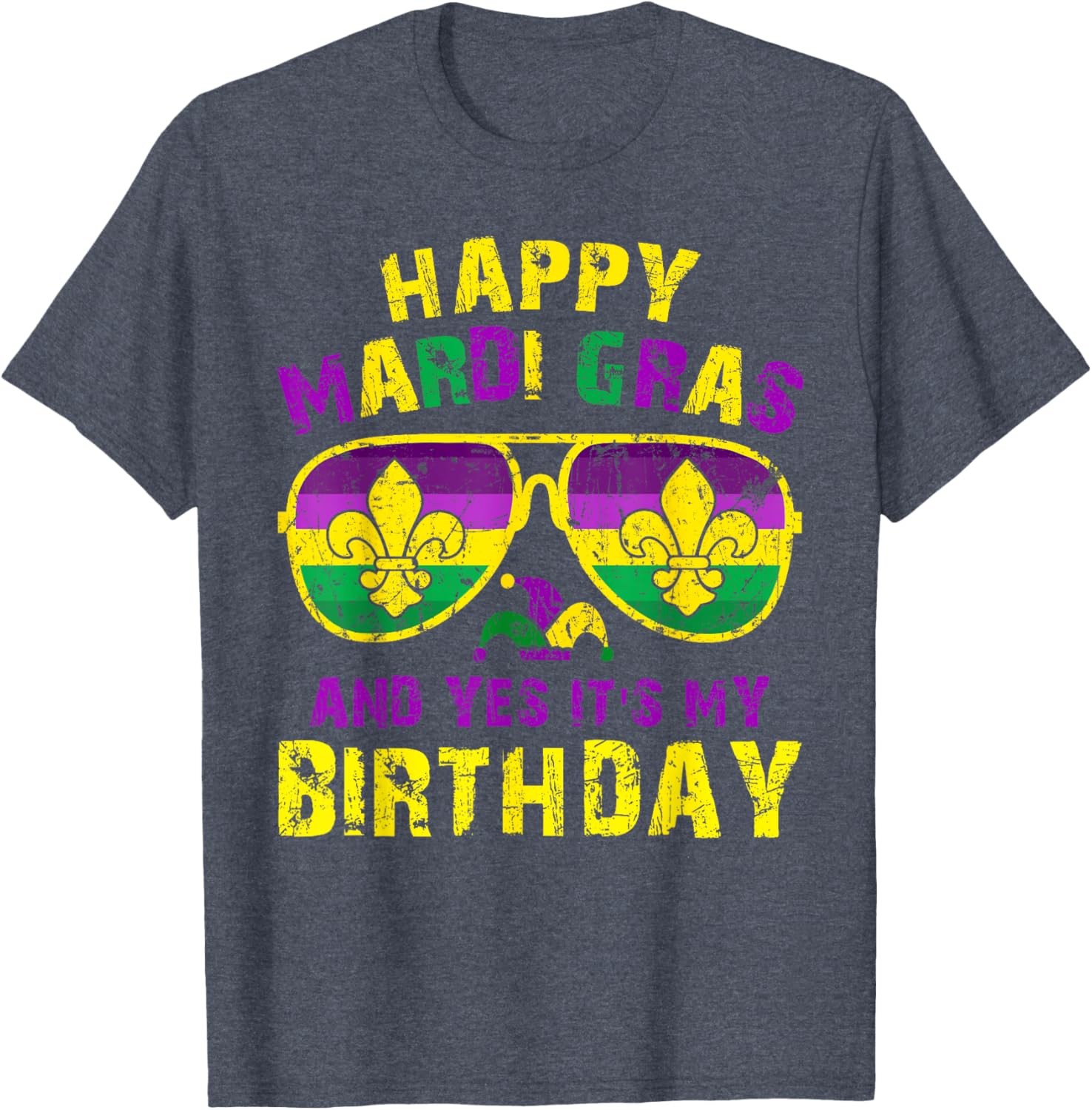 Happy Mardi Gras Birthday T-Shirt for Men, Women, and Kids Celebration - 21