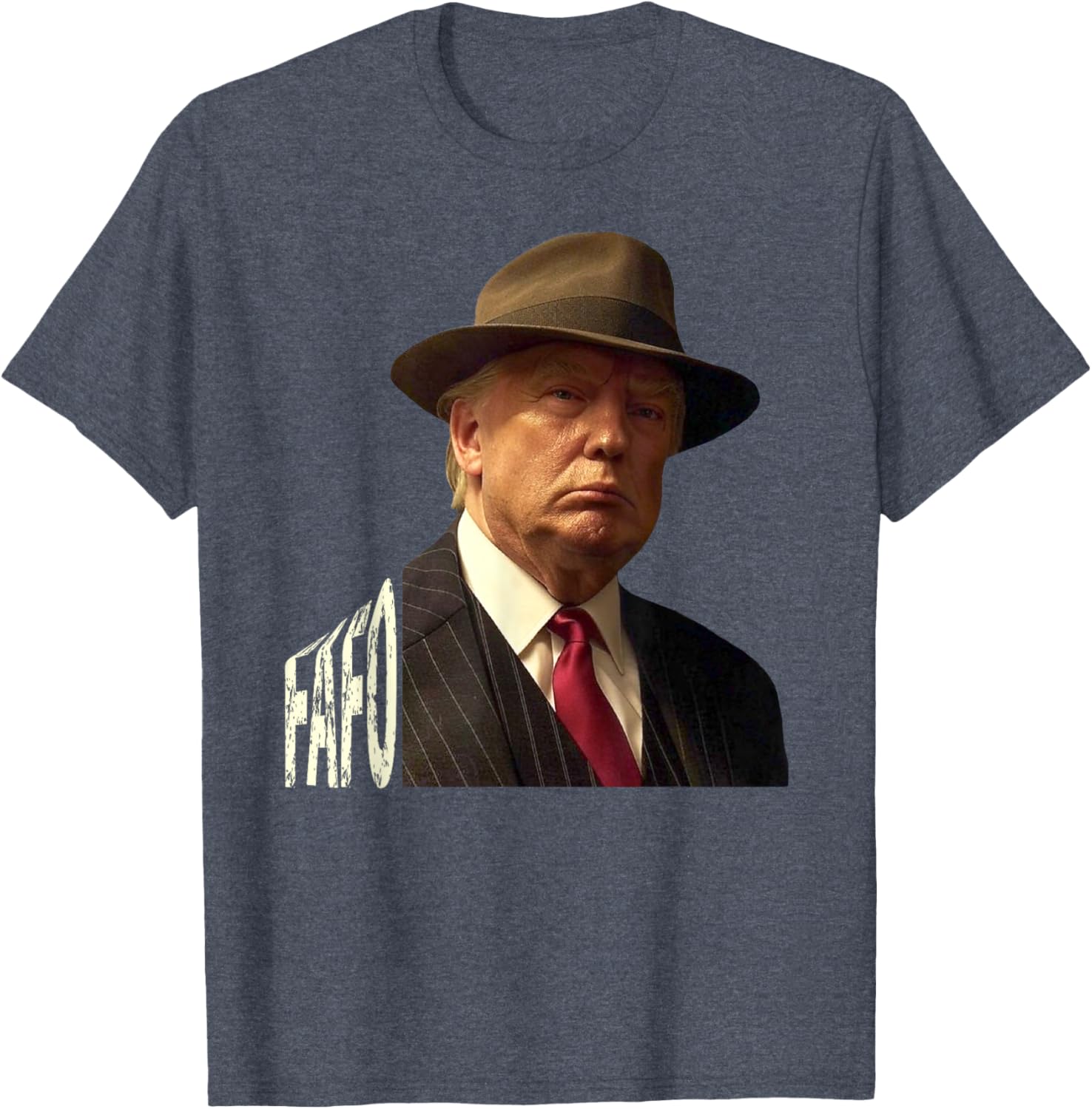 Humorous Trump Fafo Design Unisex Black Crew Neck T-Shirt for Adults - 10