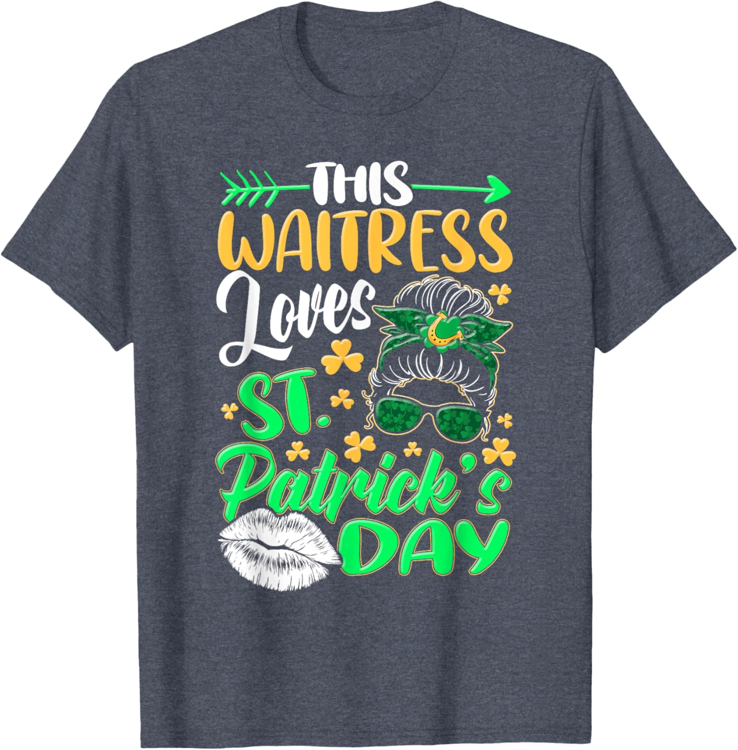 Funny St Patricks Day Waitress Bartender Tips Lucky T-Shirt Gift - 2