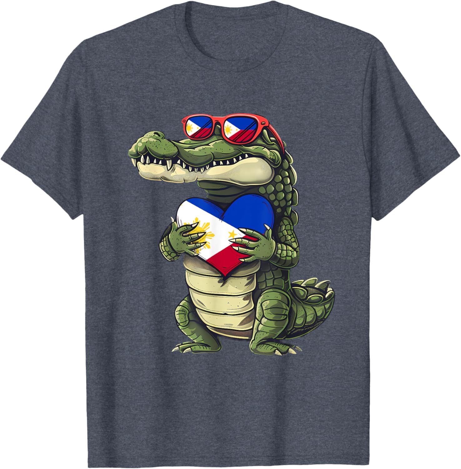 Philippines Crocodile Heart T-Shirt with Filipino Flag - Pilipinas Pride - 9
