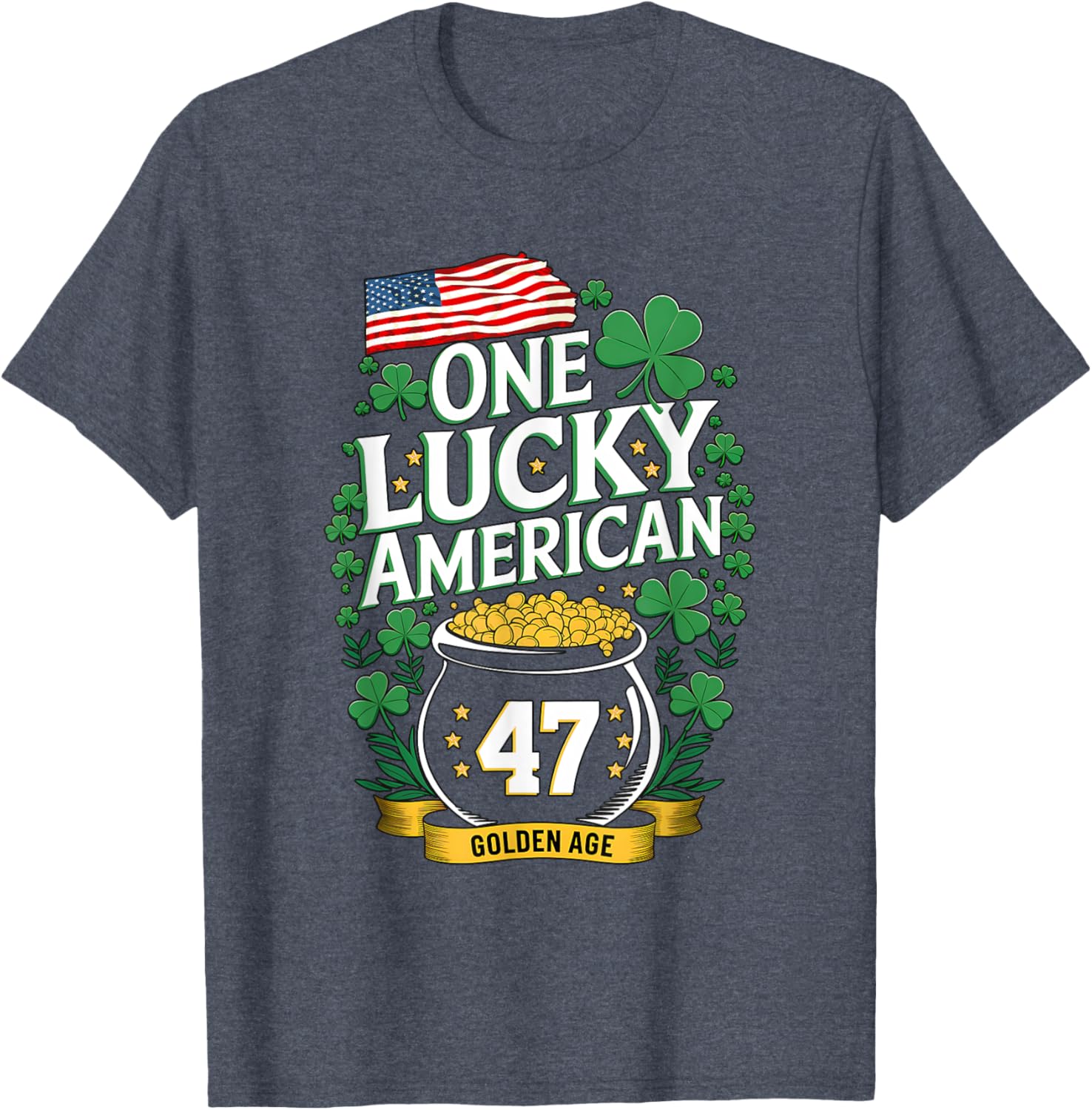 One Lucky American Golden Age St. Patrick's Day T-Shirt for All Ages - 7