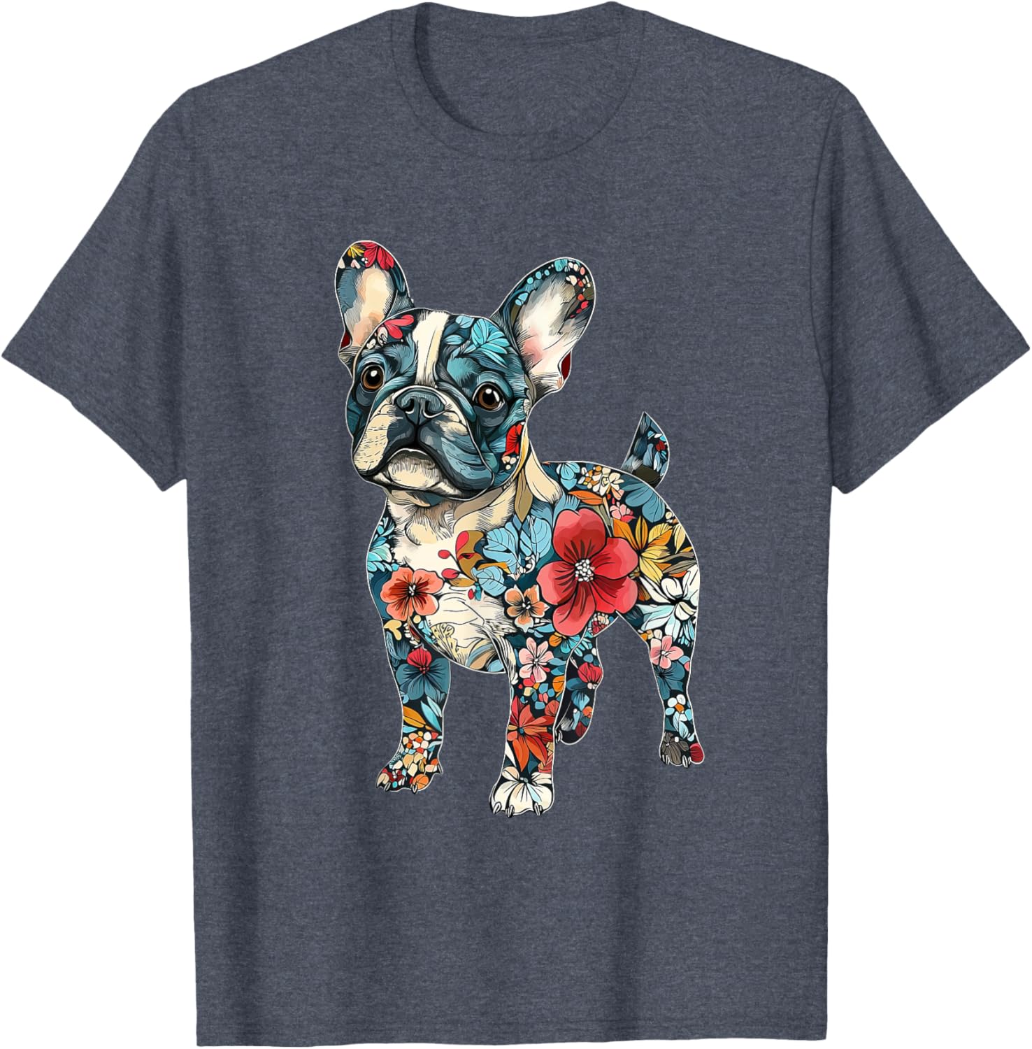 Cute French Bulldog Flower T-Shirt for Men, Women, Girls, and Kids - 14