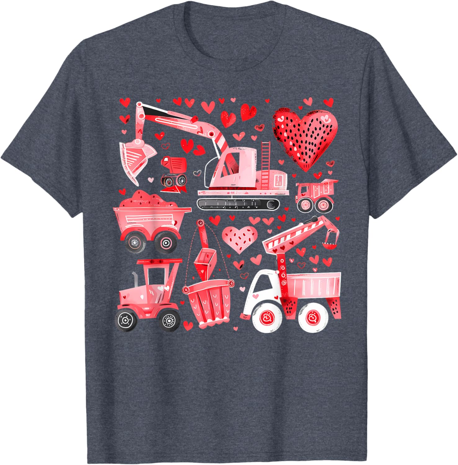 Adorable Valentine's Day Construction Trucks Loads of Love Toddler T-Shirt - 2