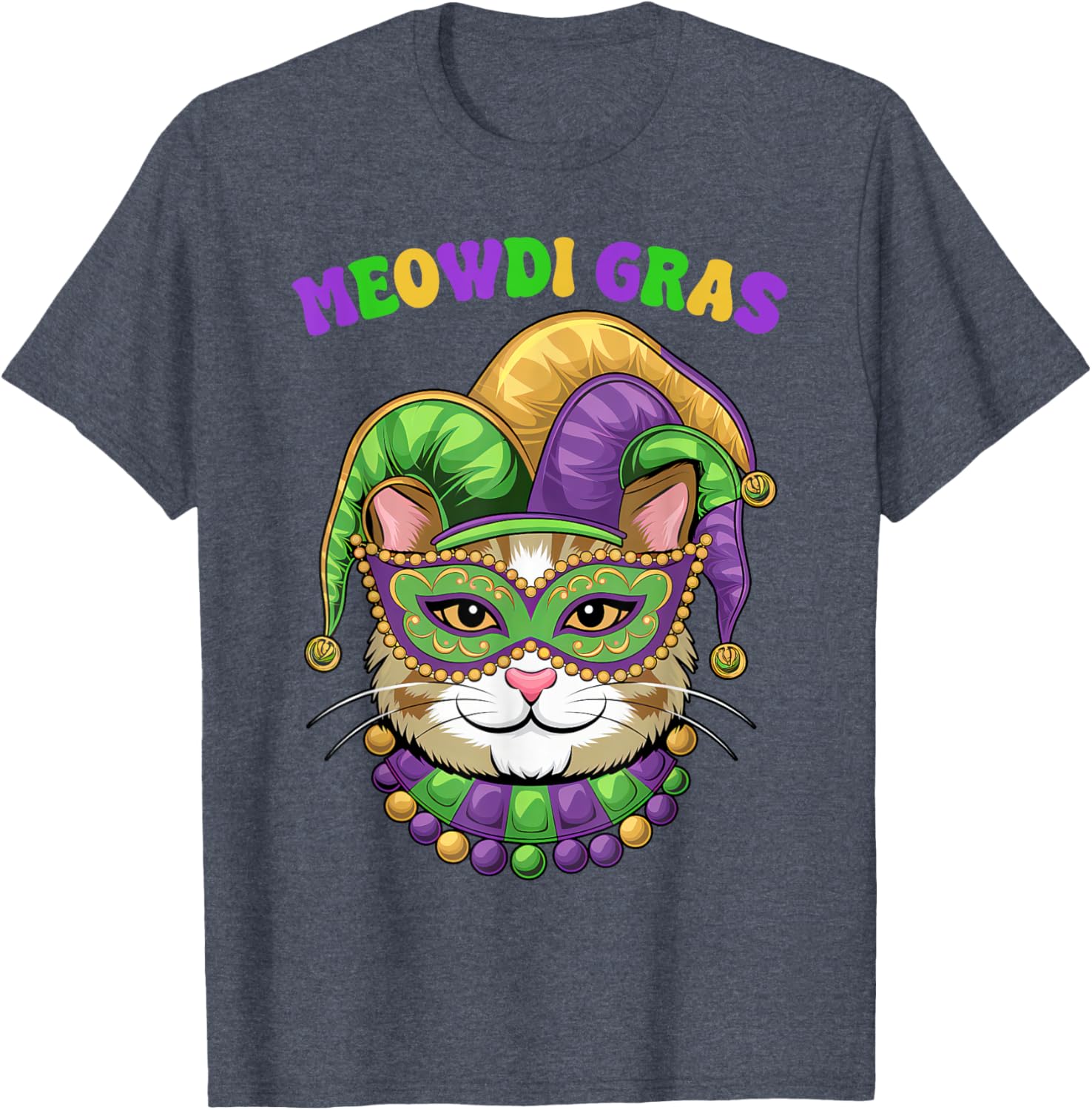 Meowdi Gras Mardi Gras Cat Lover T-Shirt New Orleans Style Fun Apparel - 20