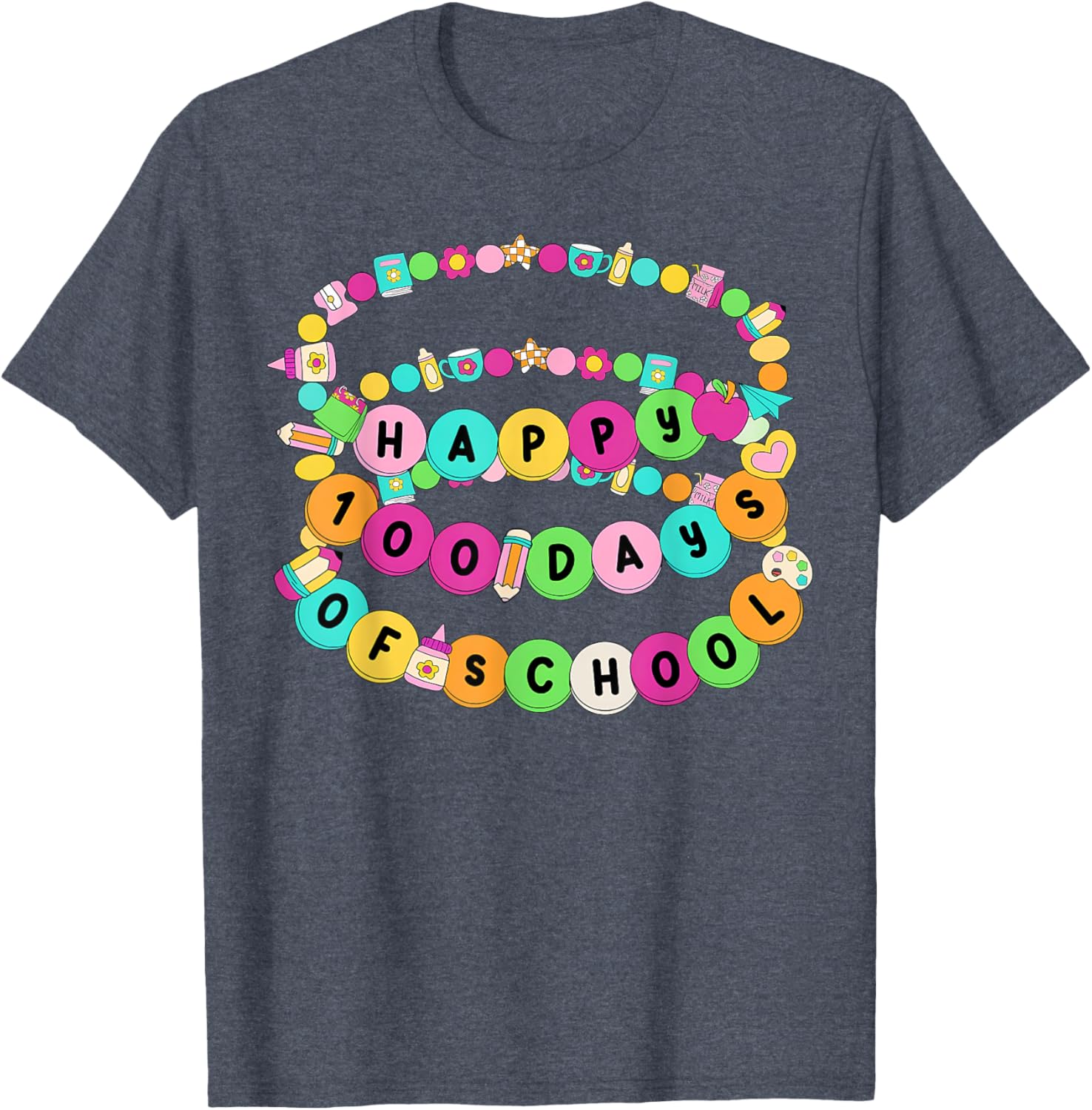 Happy 100 Days School Fun T-Shirt for Teachers and Students - 7
