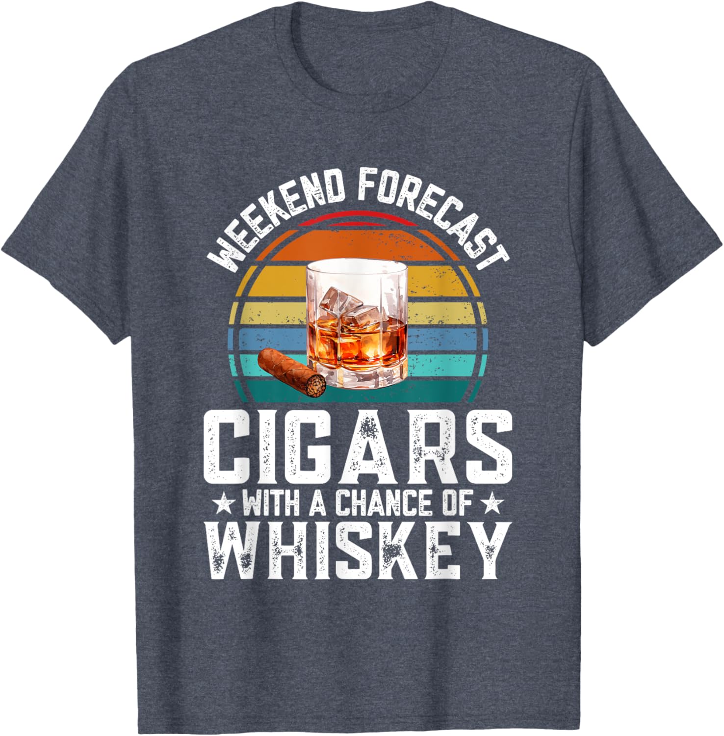 Bourbon Weekend Forecast Cigars T-Shirt with Whiskey Vibes for Relaxation - 10