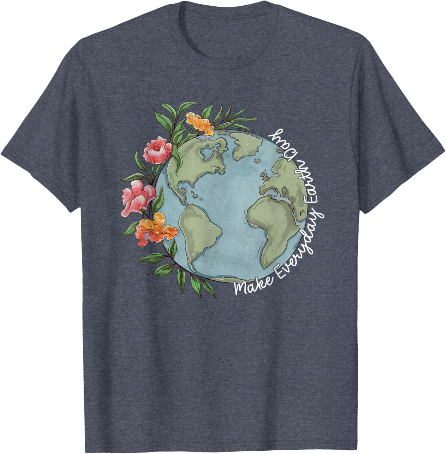 Beautiful Floral Planet T-Shirt for Everyday Earth Day Celebration - 23