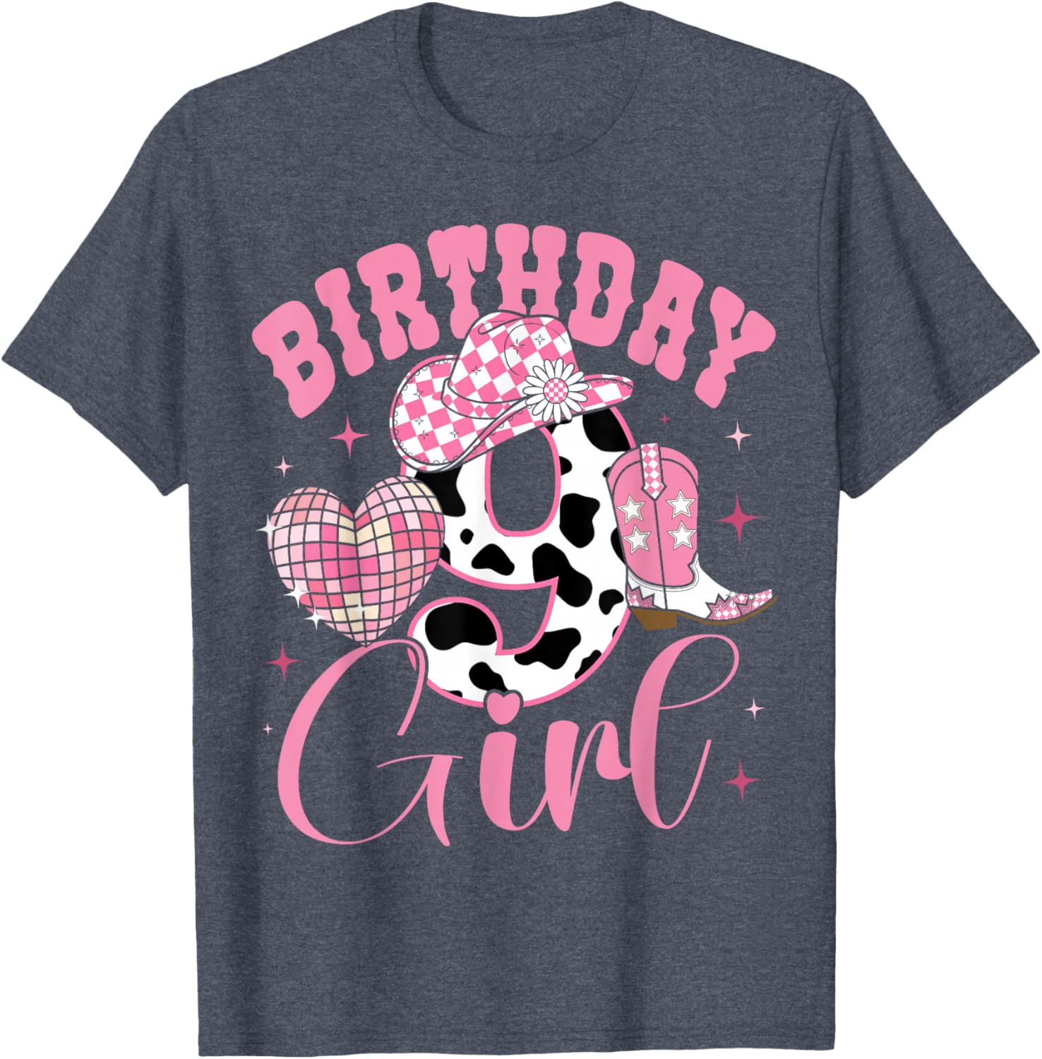 Happy 9th Birthday Cowgirl Tee Stylish Rodeo Outfit for Girls - 10