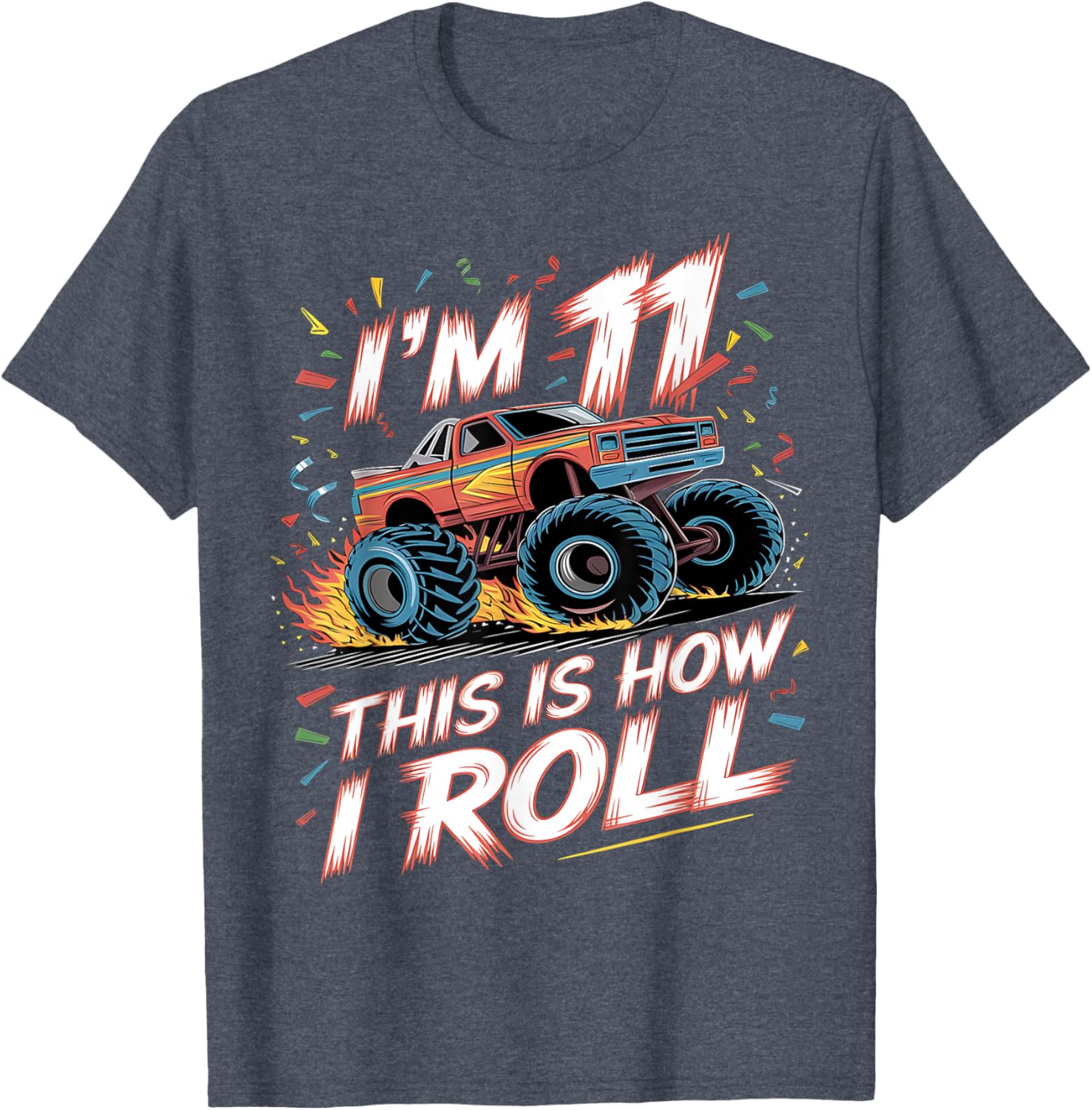 Monster Truck 11th Birthday Shirt for Boys - Fun Birthday T-Shirt - 13