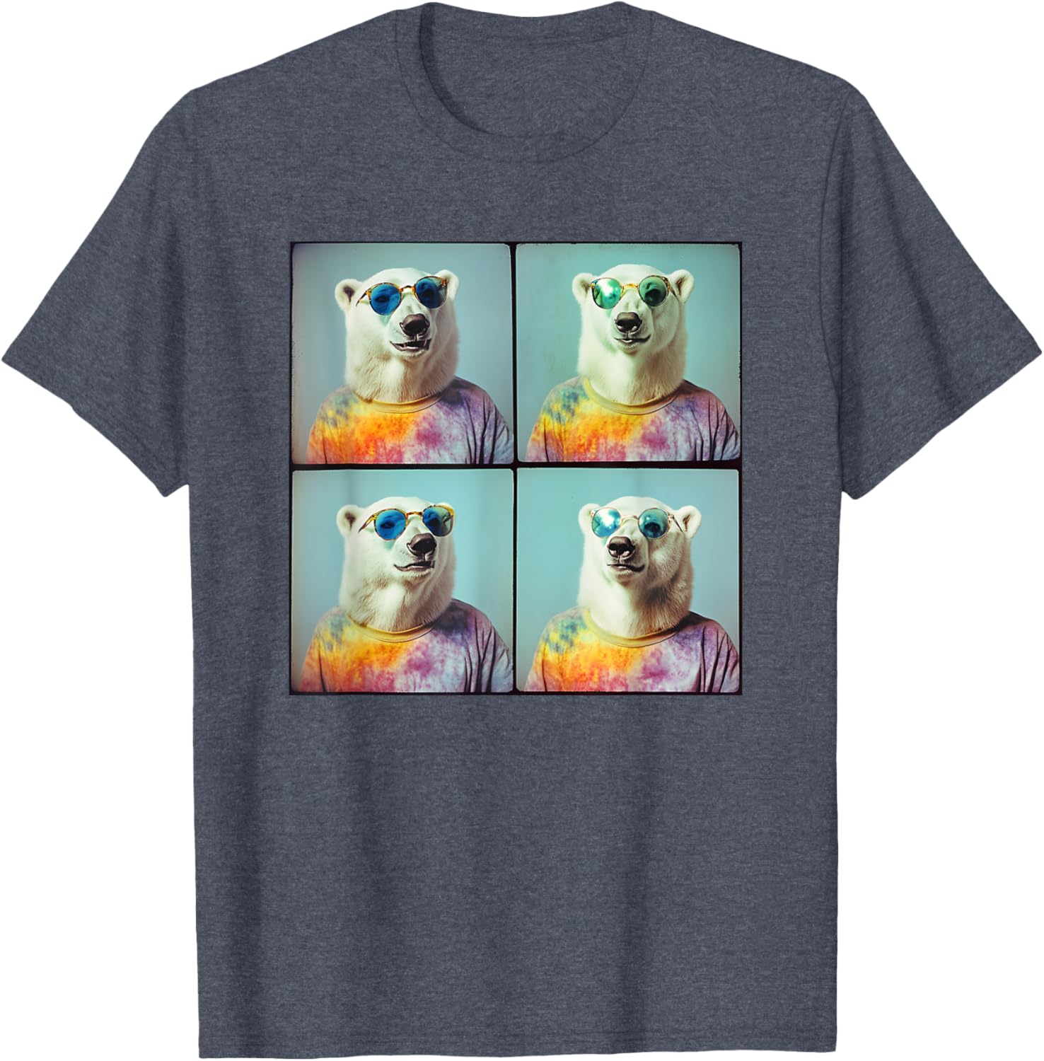 Colorful Tie Dye Polar Bear T-Shirt for Unique Hippie Style Fun - 2