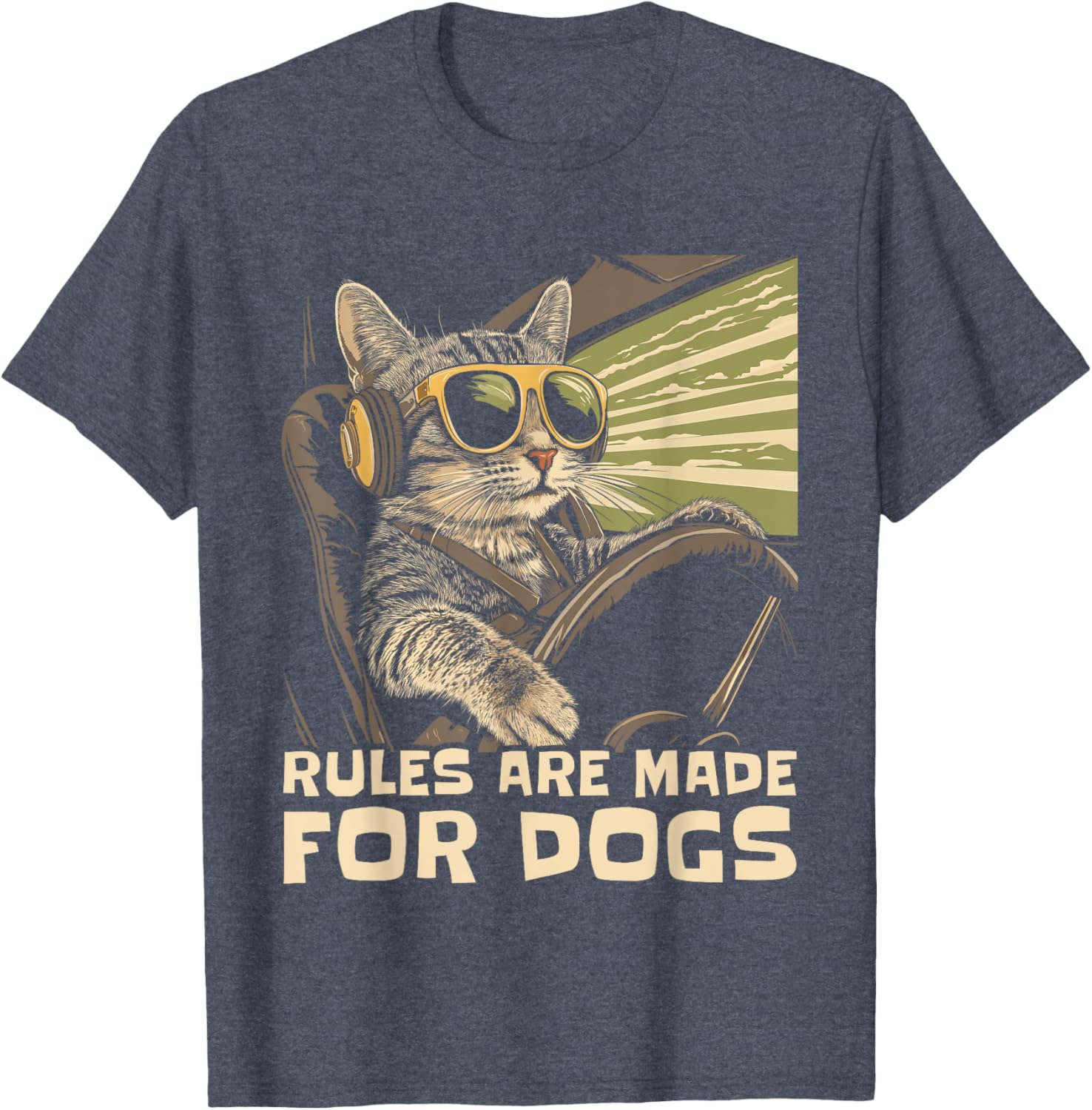 Funny Cat Lover T-Shirt for Men Women and Kids - Rules Are for Dogs - 1