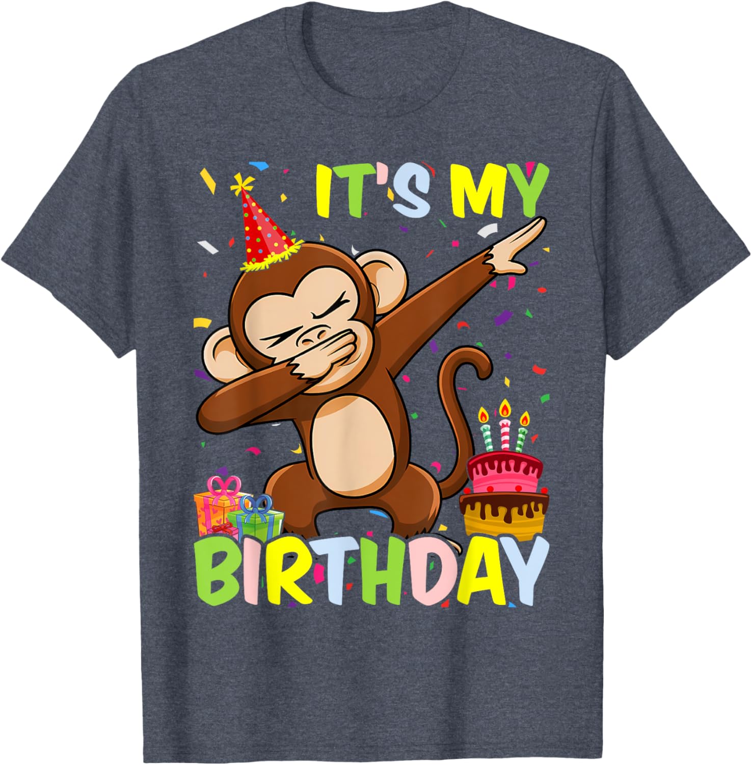 It's My Birthday Monkey T-Shirt Fun Party Outfit for Kids and Adults - 9