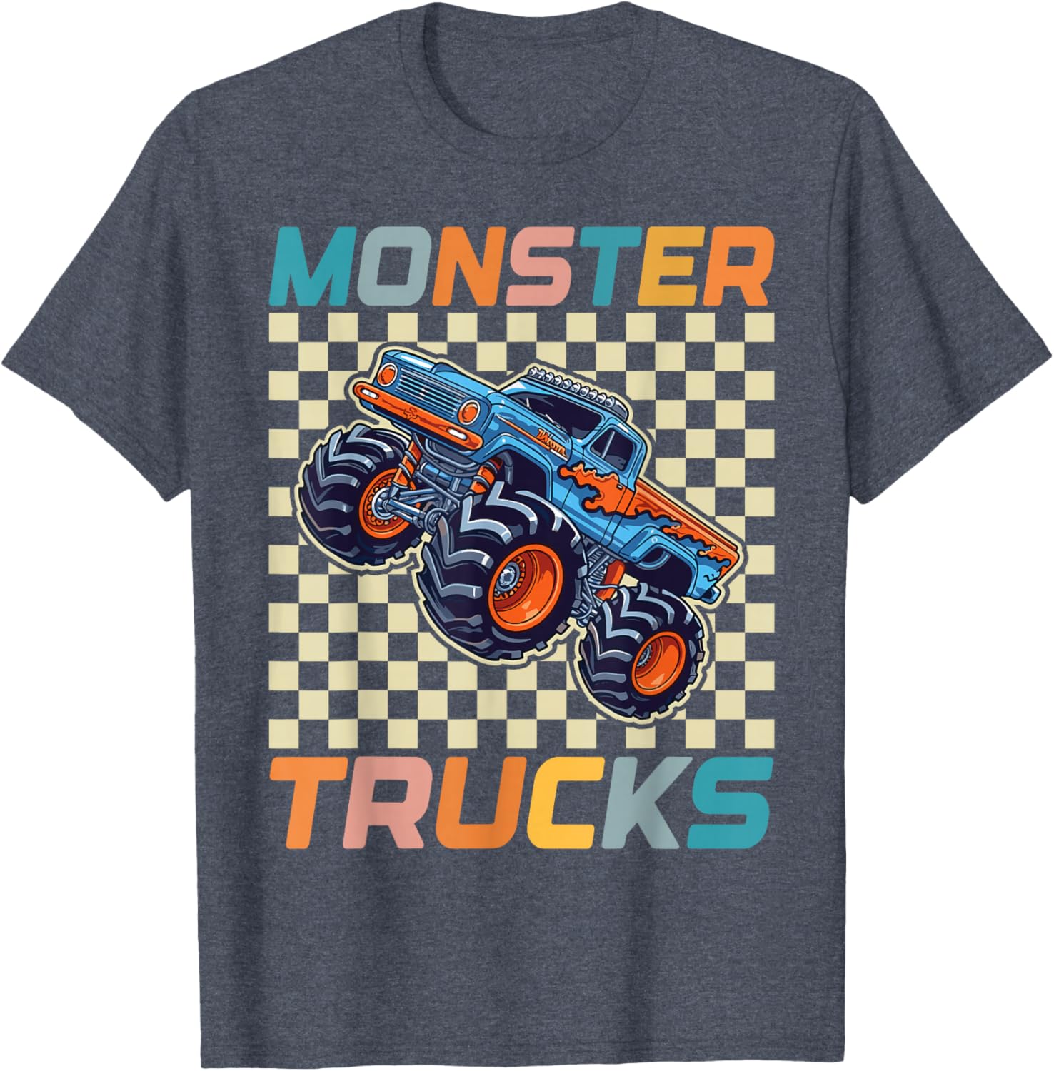 Cute Monster Truck T-Shirt for Toddlers and Kids Retro Vintage Style - 15