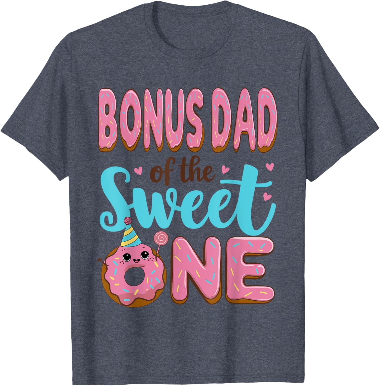 Bonus Dad Donut Party T-Shirt for 1st Birthday Girl Celebration - 5