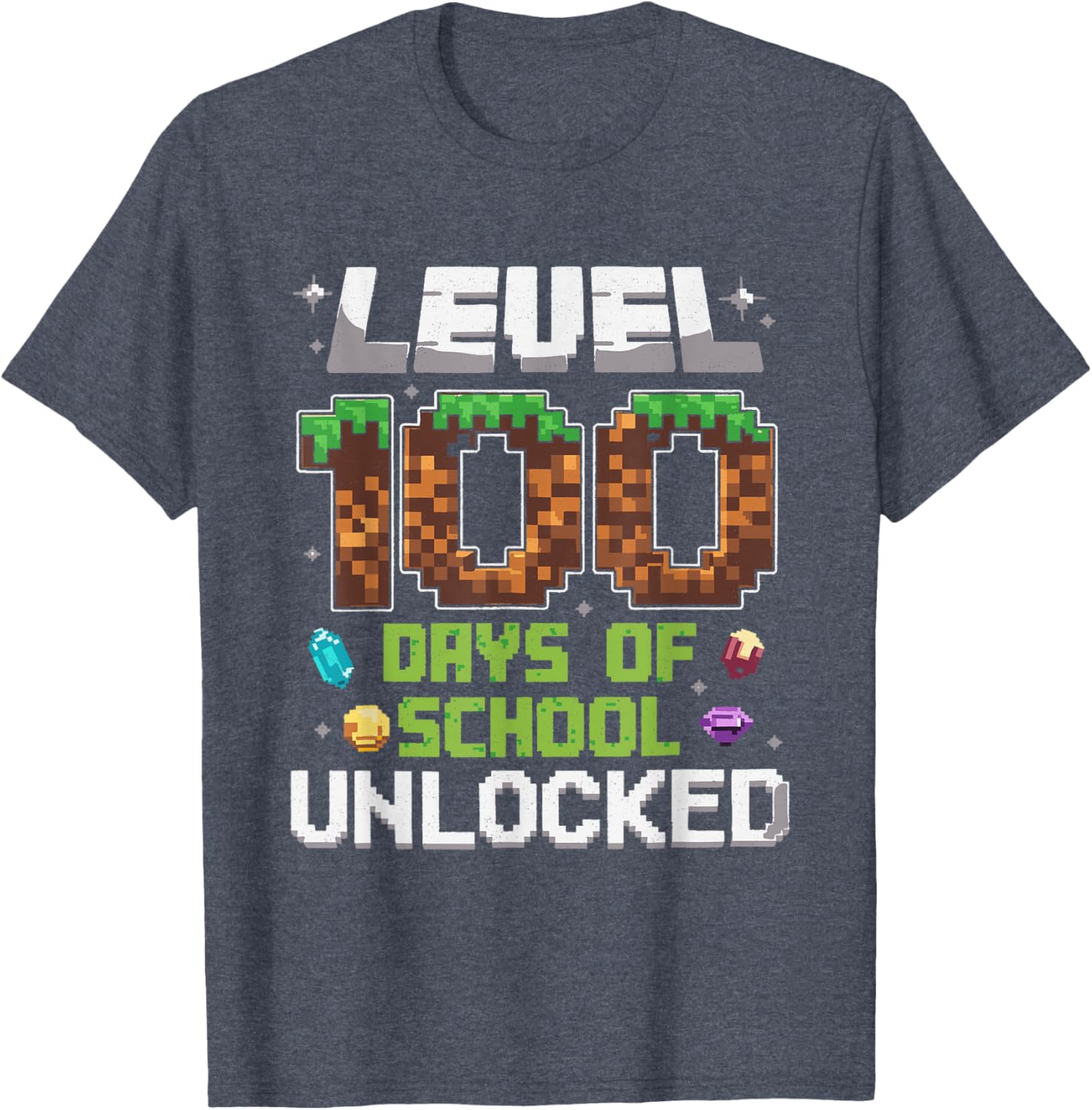 Level 100 Days of School Unlocked Gamer Boy T-Shirt for Kids - 1