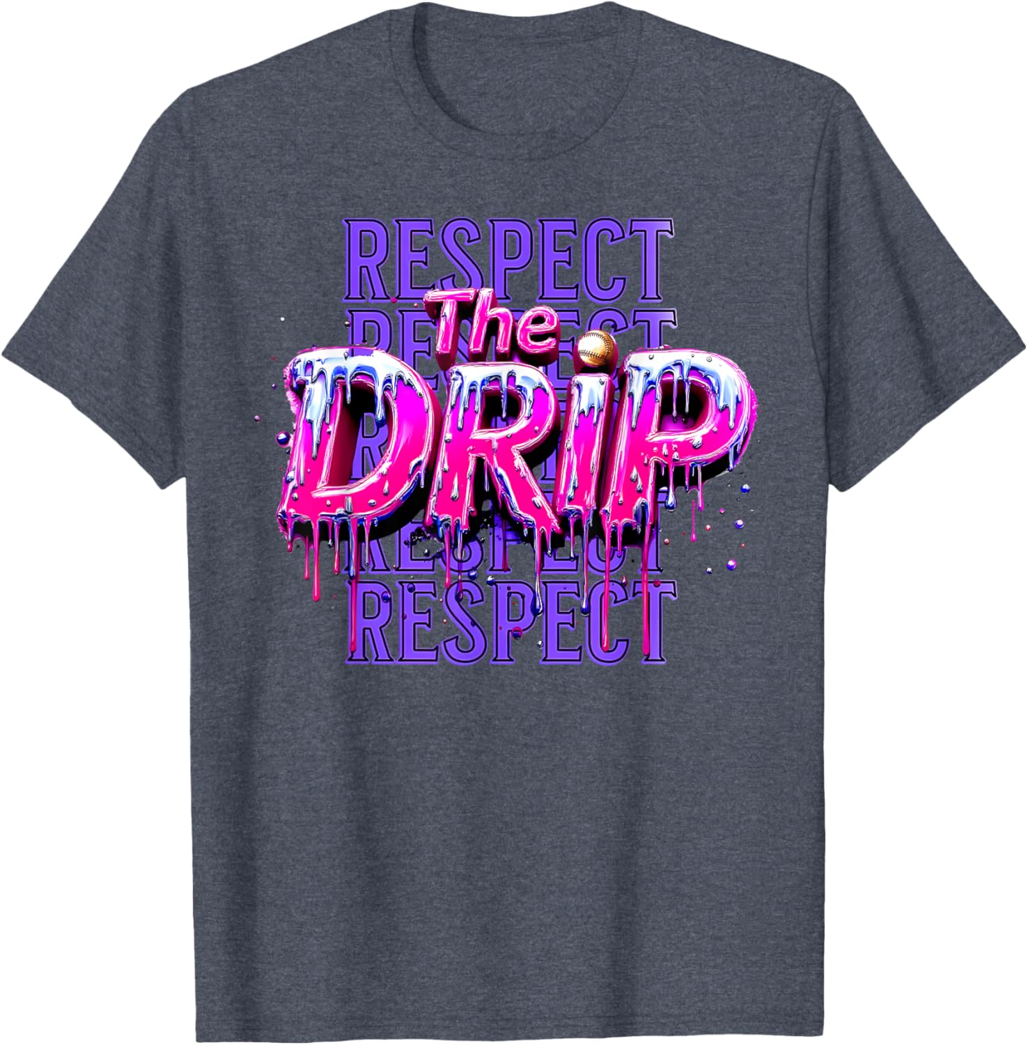Respect The Drip Baseball Ice Cream Drip T-Shirt for Cool Style - 7
