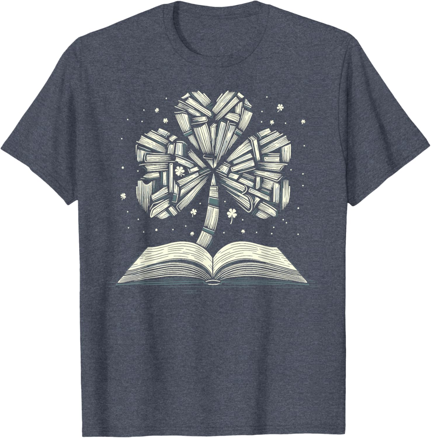 Shamrock Books St Patricks Day Bookworm Librarian T-Shirt for Readers - 4
