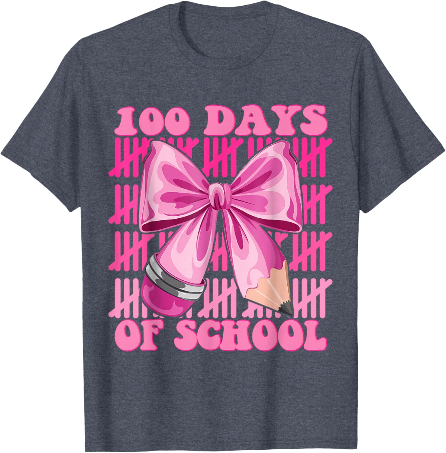100 Days of School Girls Coquette Bow T-Shirt for Celebrating Milestones - 12