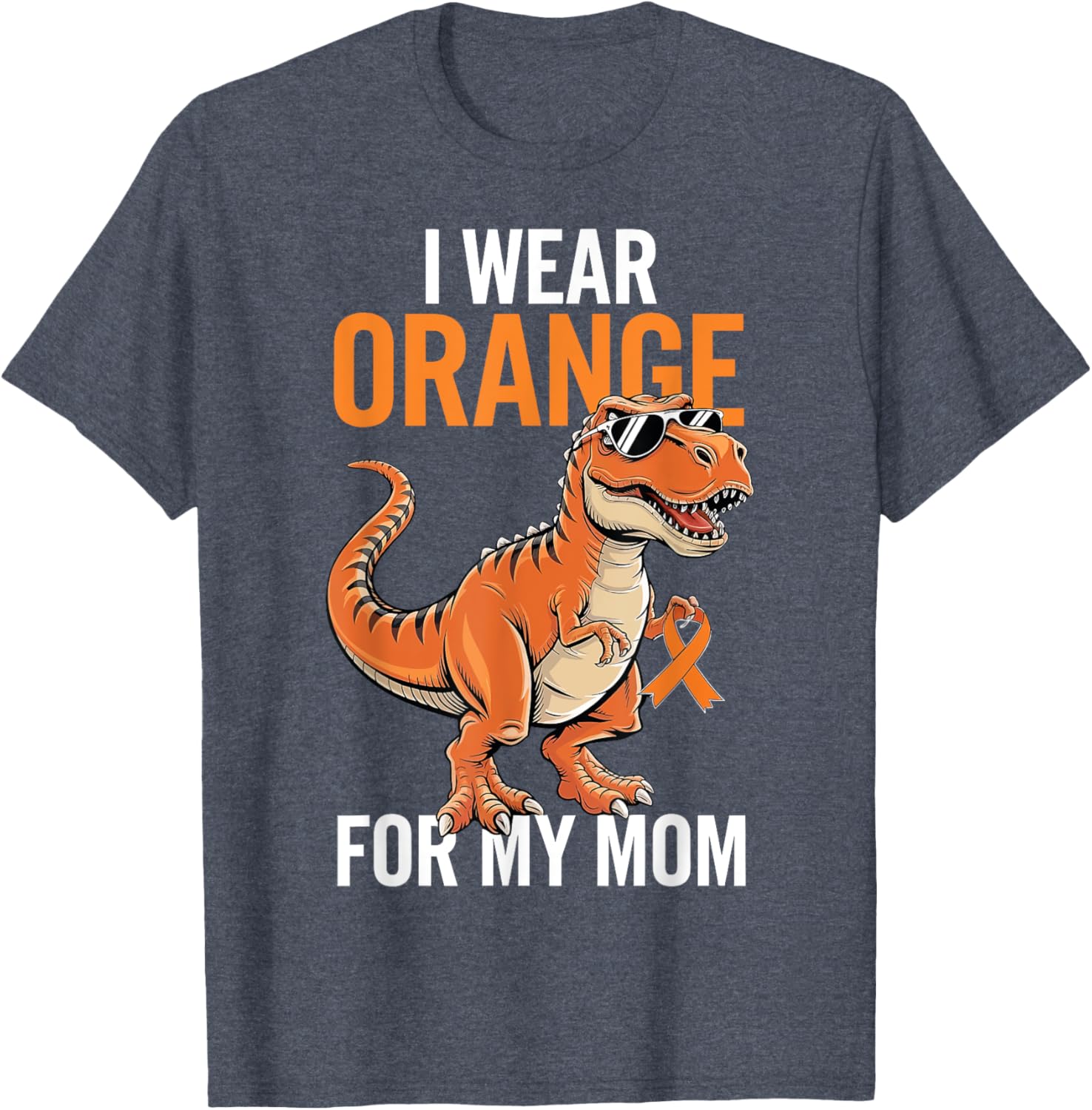 I Wear Orange For Mom Dinosaur MS Awareness T-Shirt for Supportive Families - 6