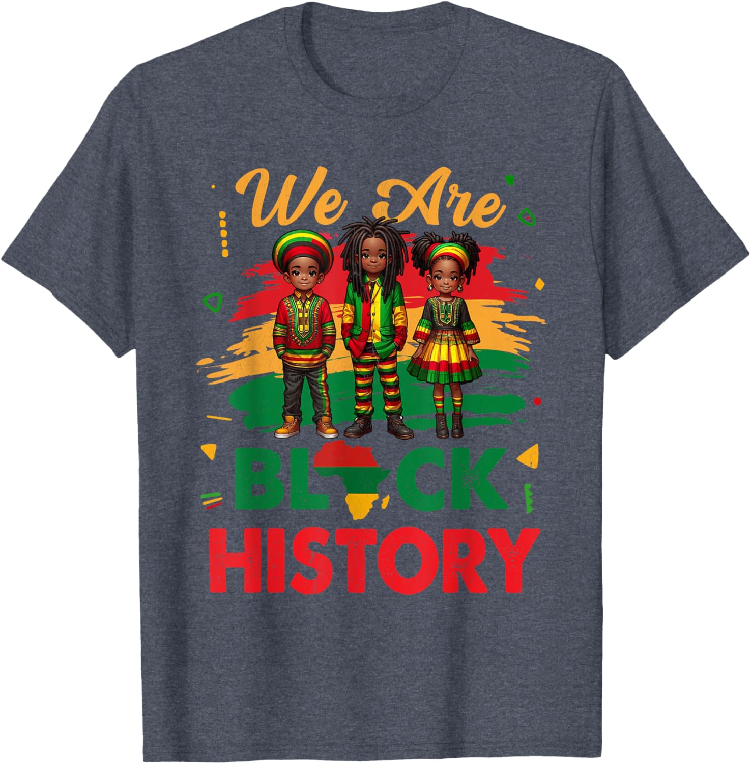 Black History Month Map T-Shirt for African Kids Boys and Girls - 3