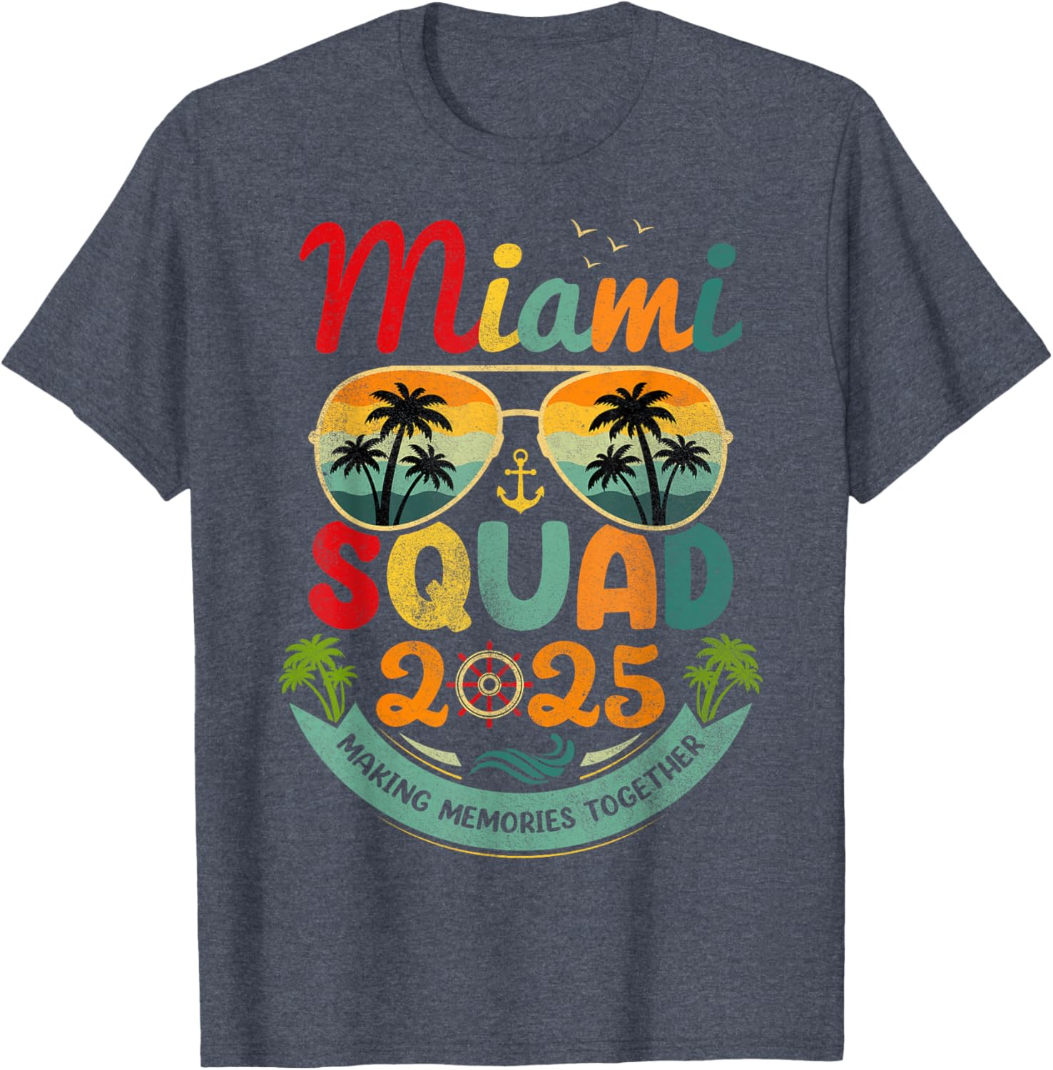 Miami Squad 2025 Vintage Beach Vacation T-Shirt for Group Fun - 11