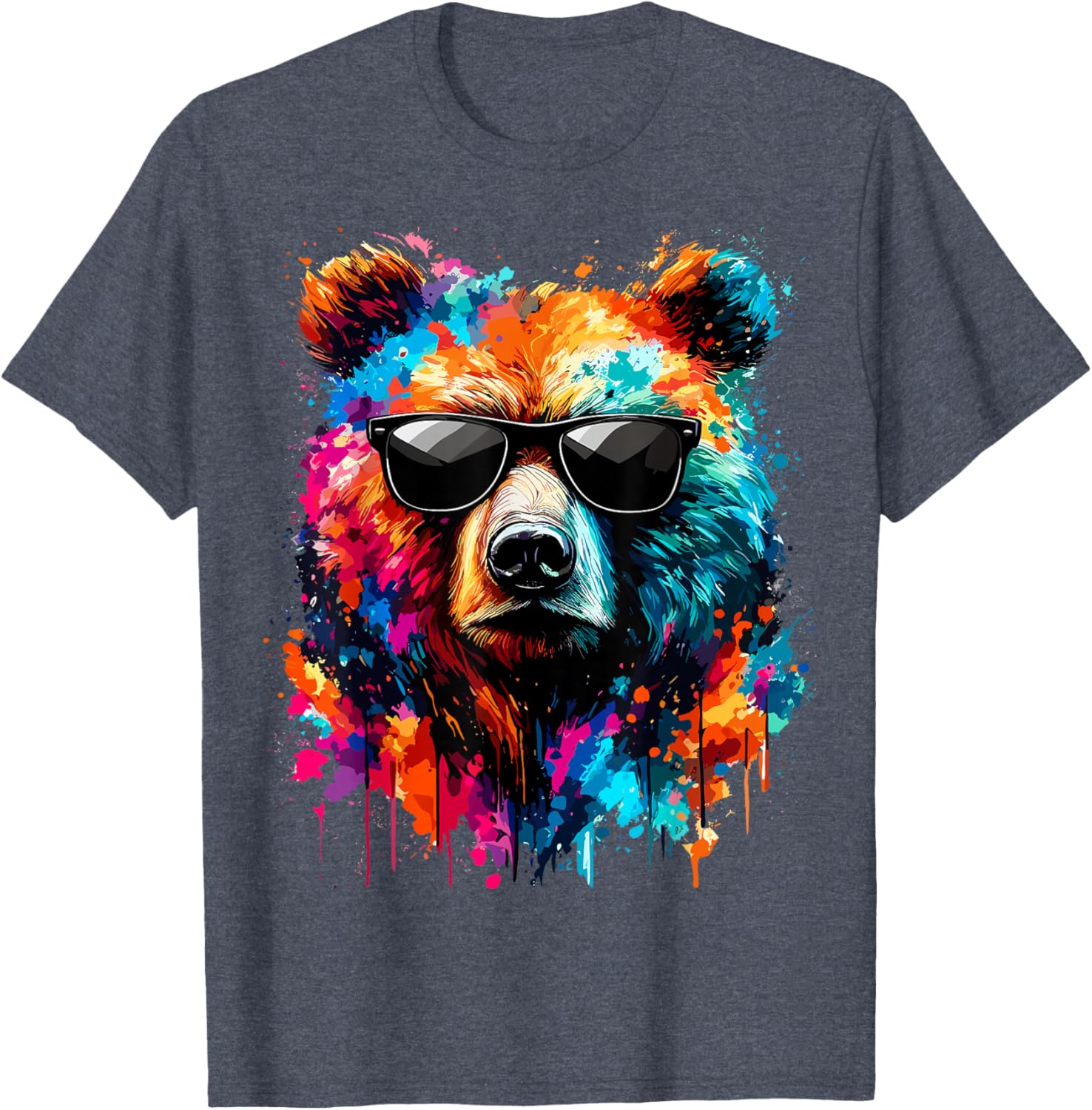 Colorful Bear with Sunglasses T-Shirt for Wildlife Lovers and Adventures - 11