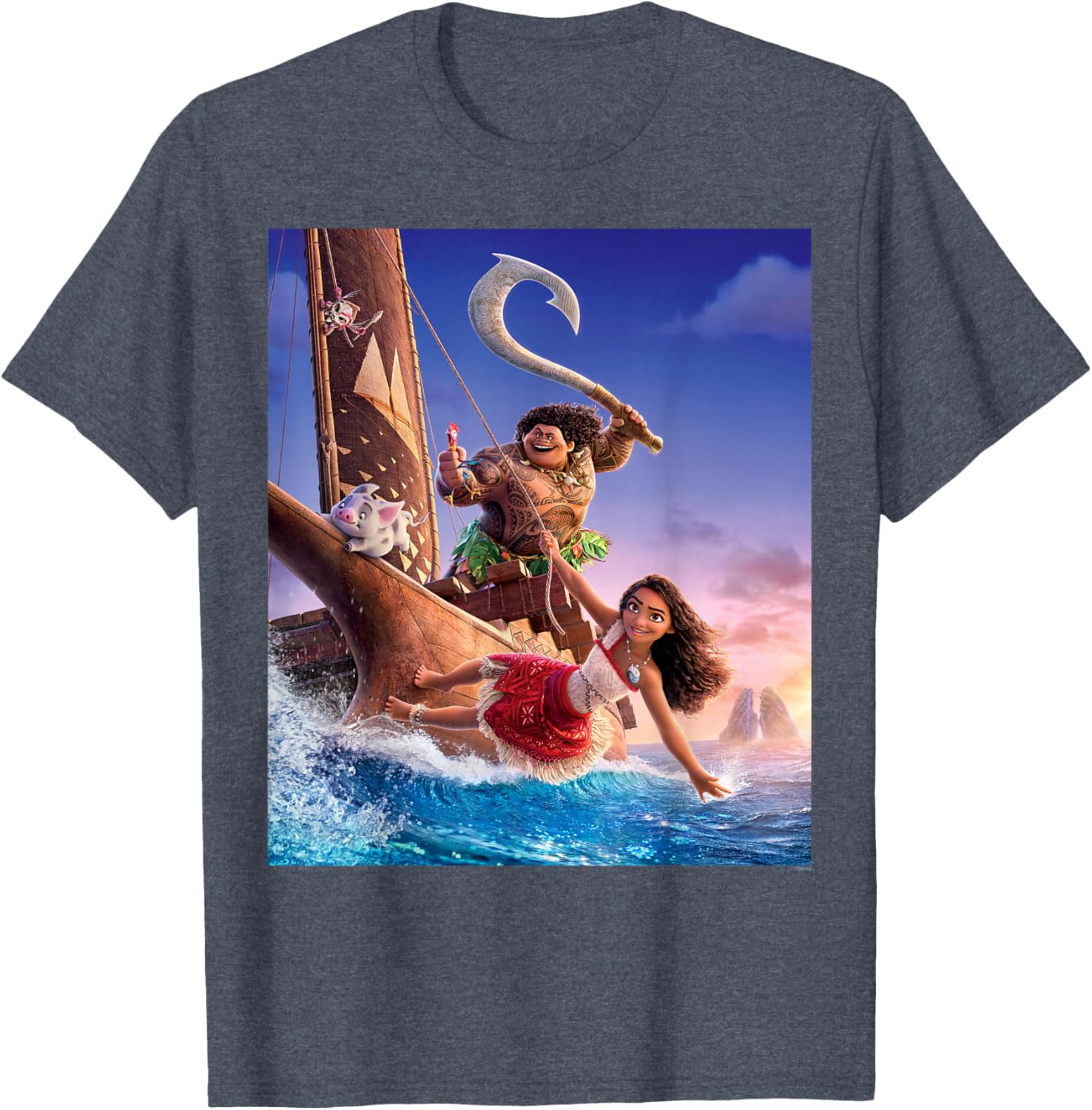 Disney Moana Adventure T-Shirt with Maui and Friends for Kids and Adults - 14