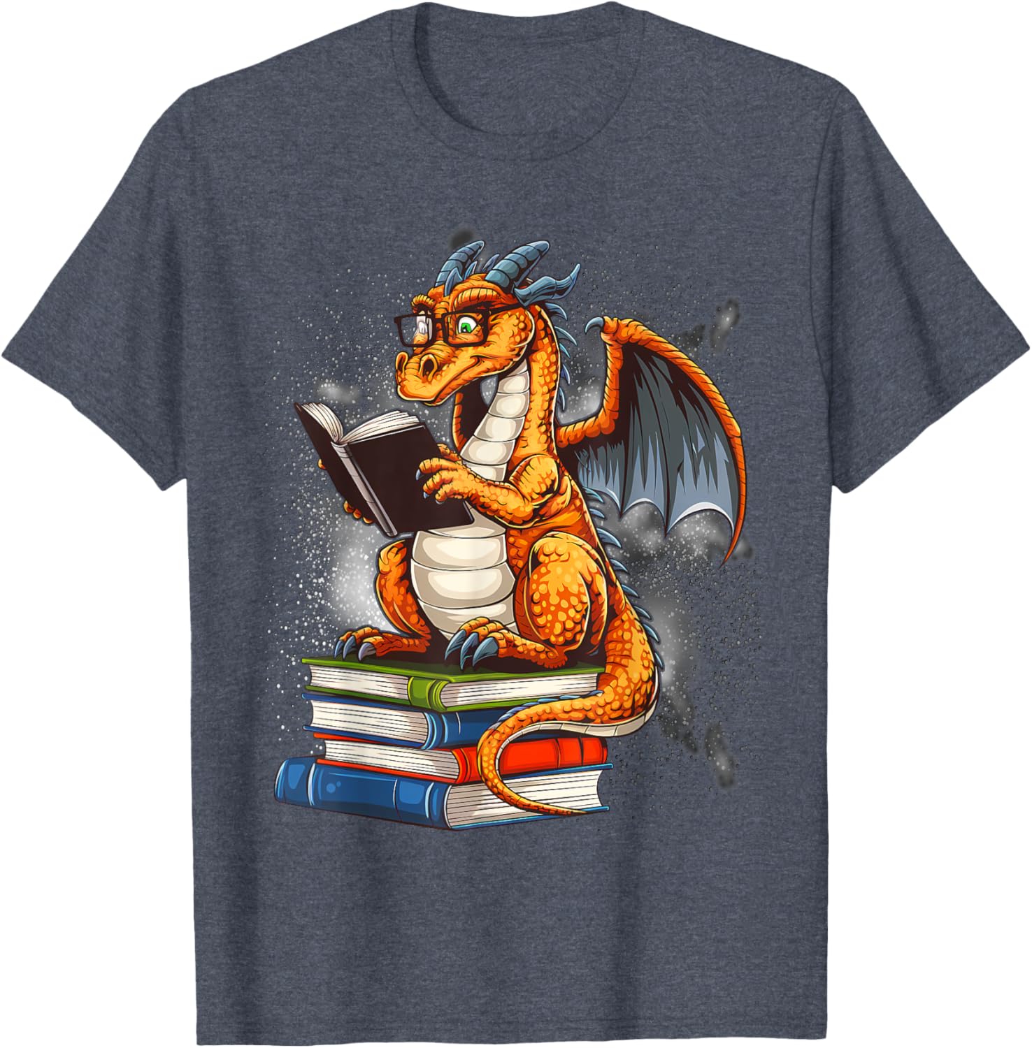 Book Dragon Reading T-Shirt for Book Lovers - Cozy Literary Apparel - 5