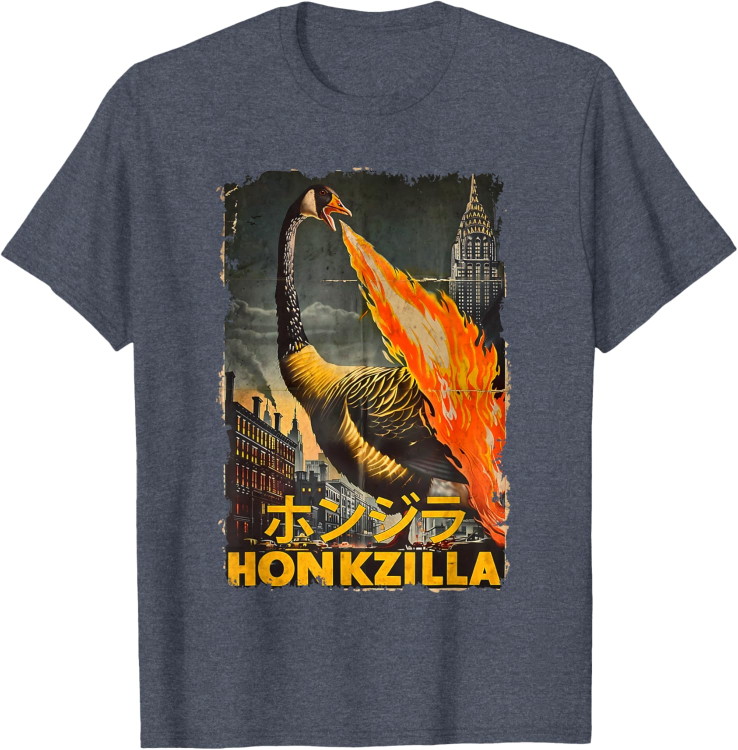 Vintage Honkzilla Silly Goose Catzilla T-Shirt for Fun, Quirky Style - 9