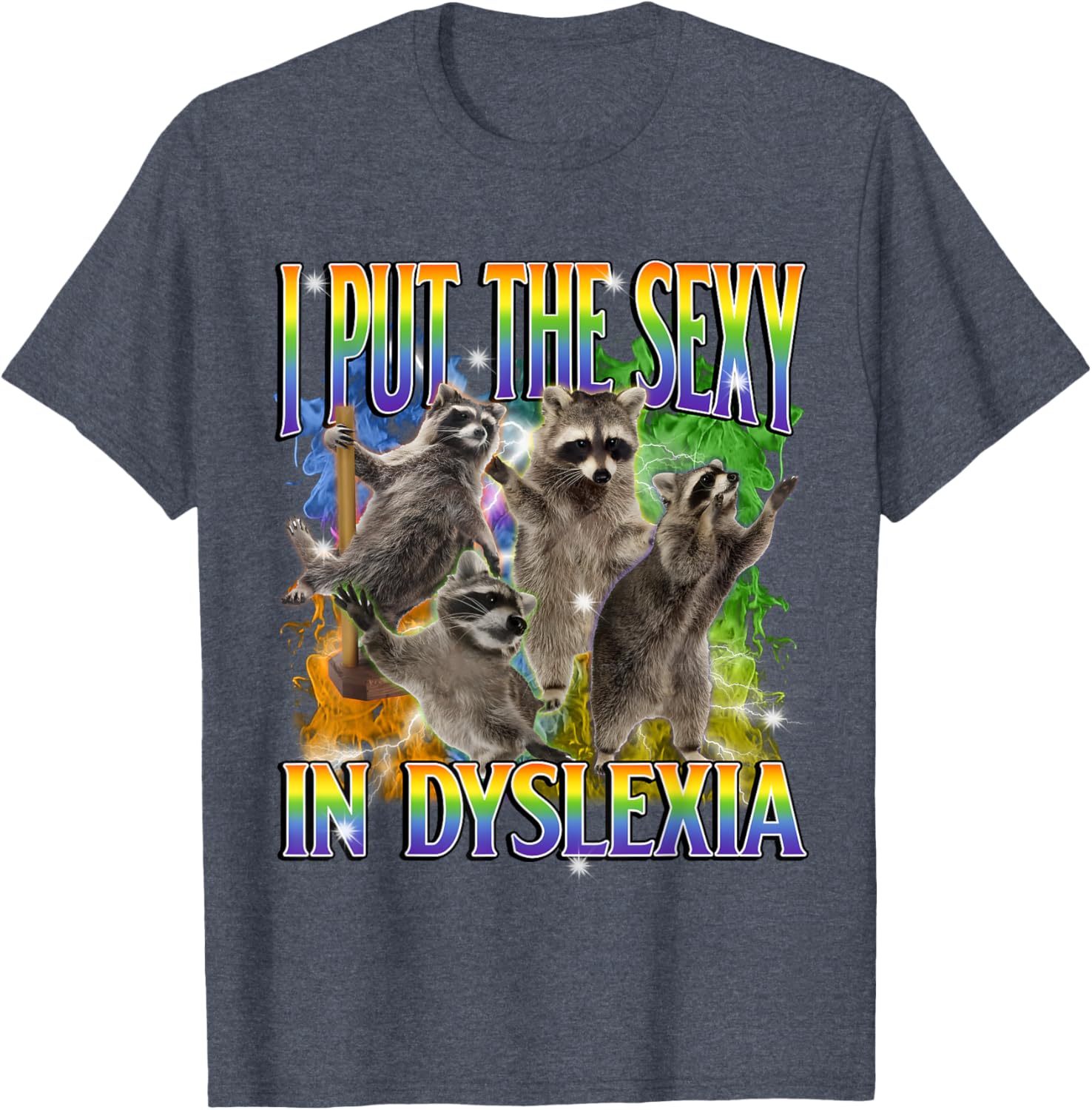 Funny Dyslexia Raccoon Meme T-Shirt – Unique and Unhinged Style - 18