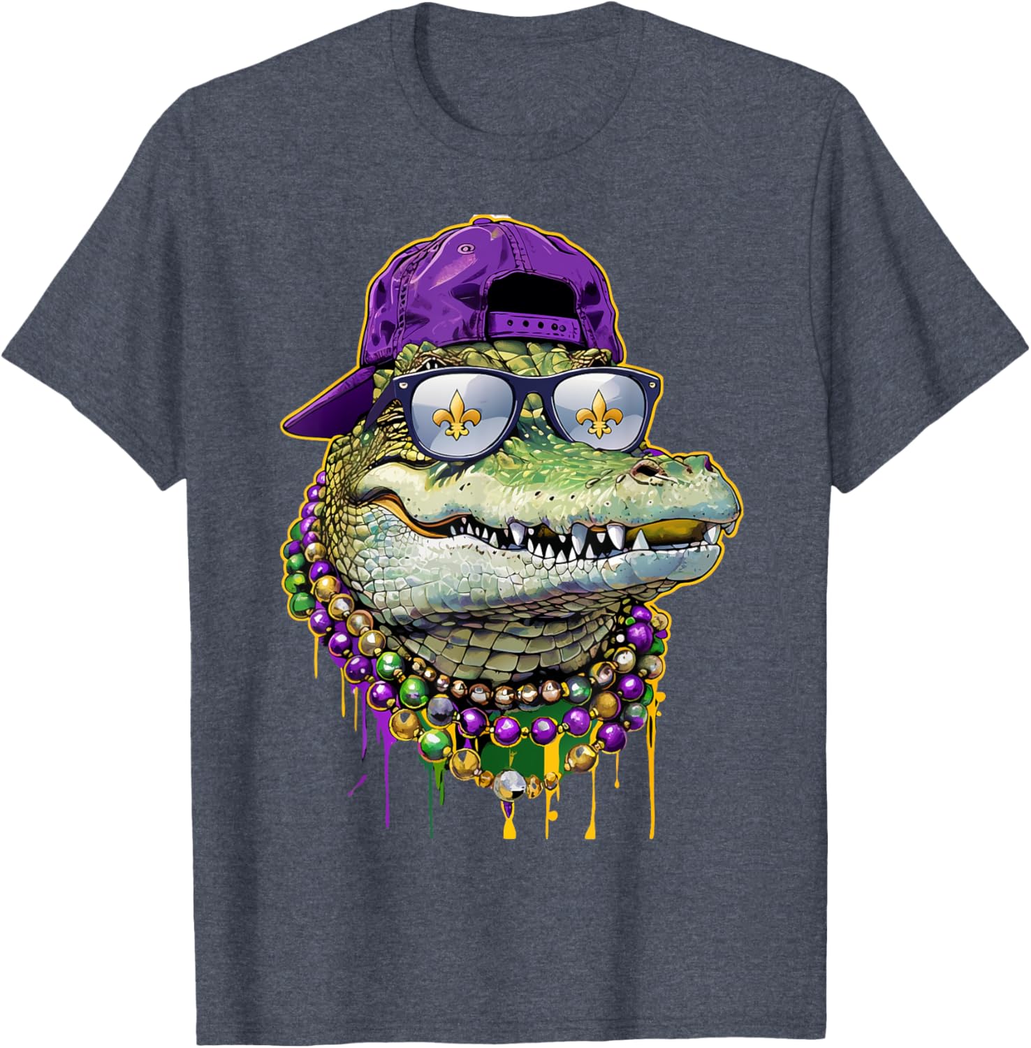 Mardigator Mardi Gras Alligator Costume T-Shirt for Men and Women - 13