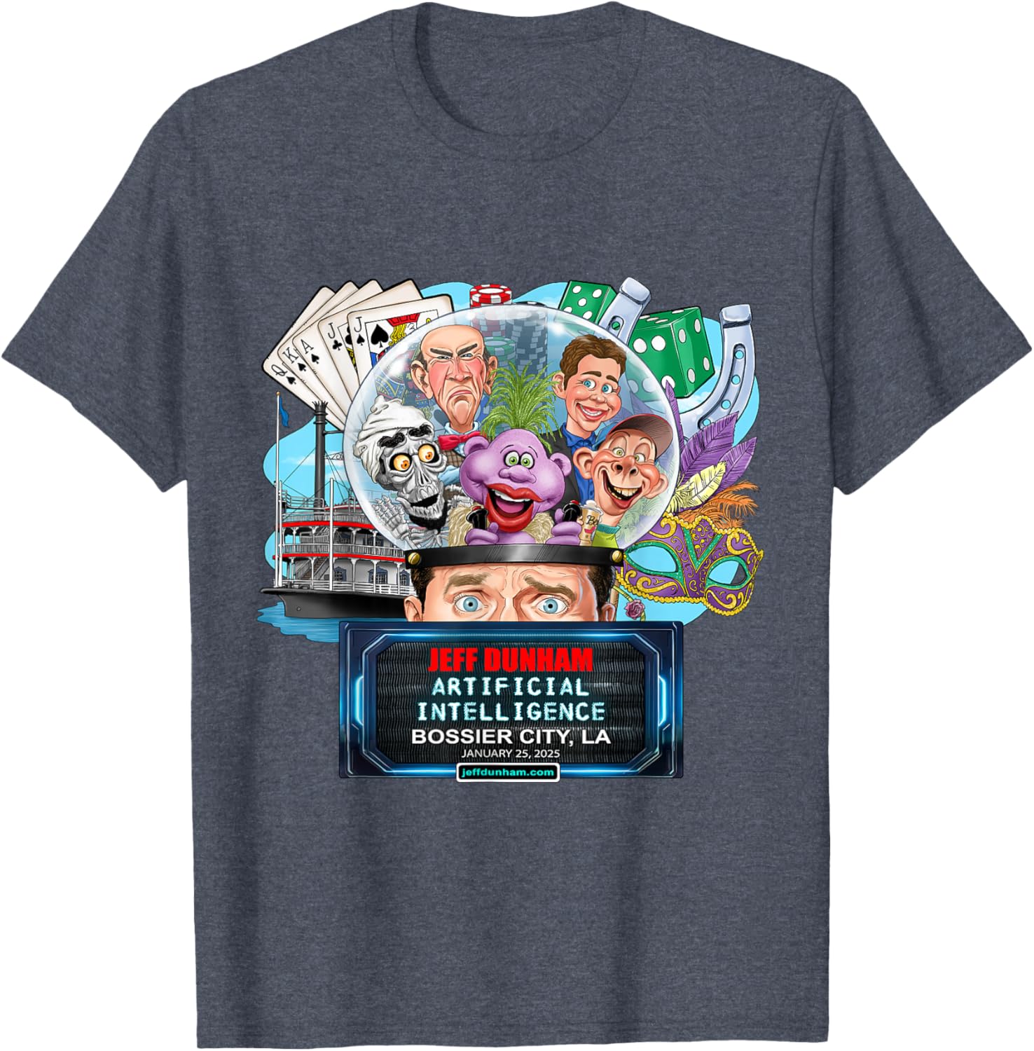 Jeff Dunham Bossier City LA 2025 T-Shirt for Comedy Fans and Collectors - 14