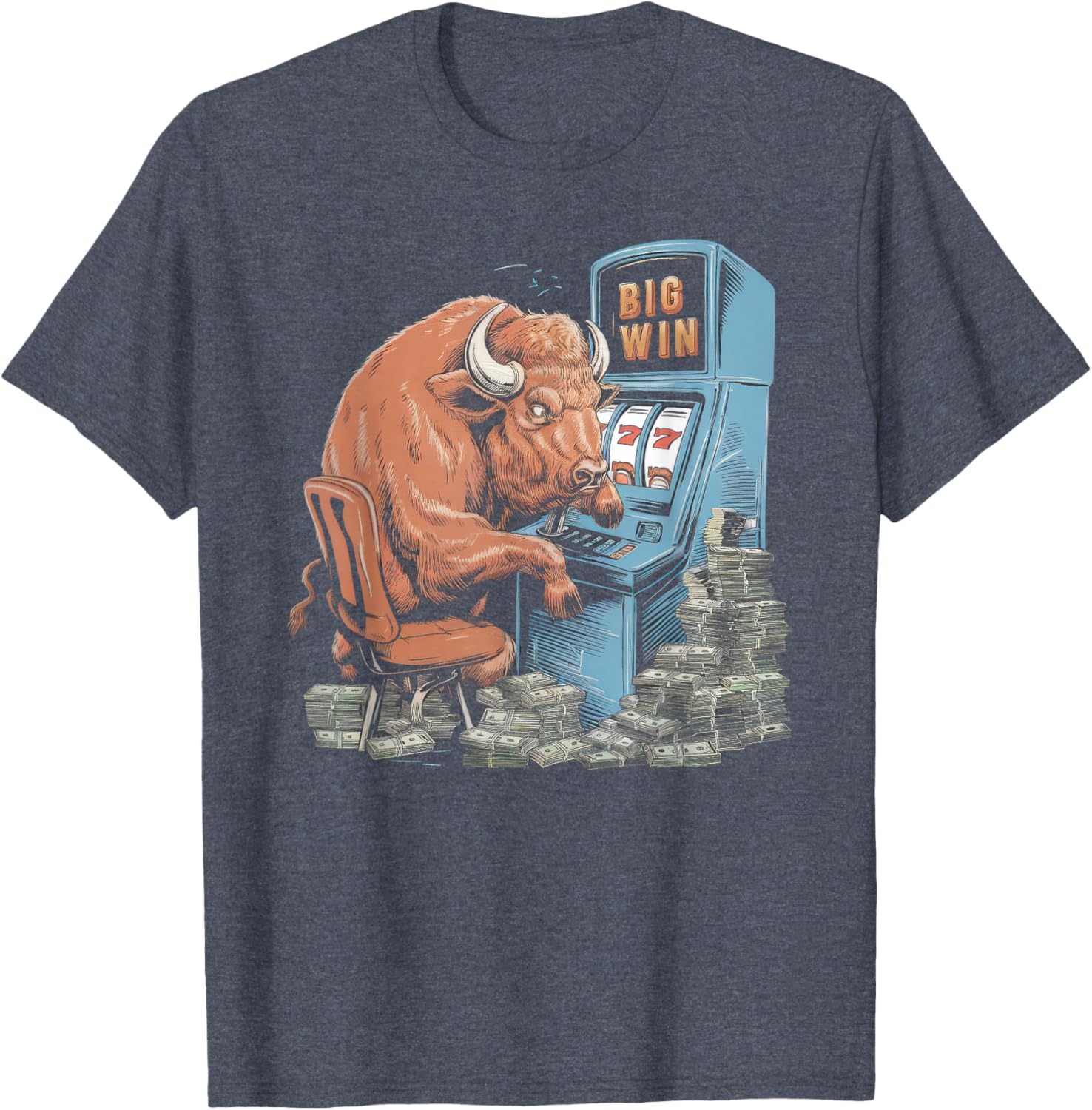 Lucky Buffalo Casino Slot Machine T-Shirt for Gamblers and Slots Fans - 27