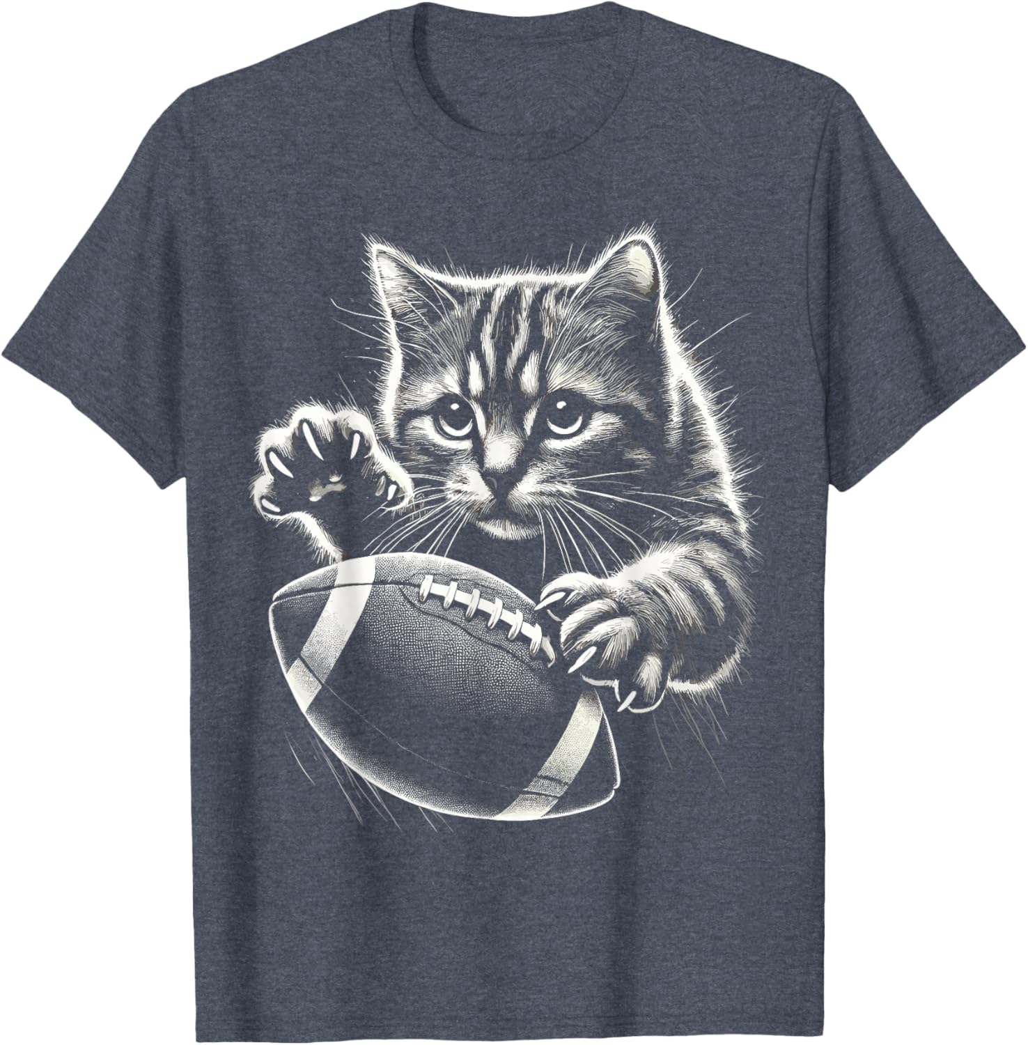 Funny American Football Cat T-Shirt for Pet Lovers and Sports Fans - 11